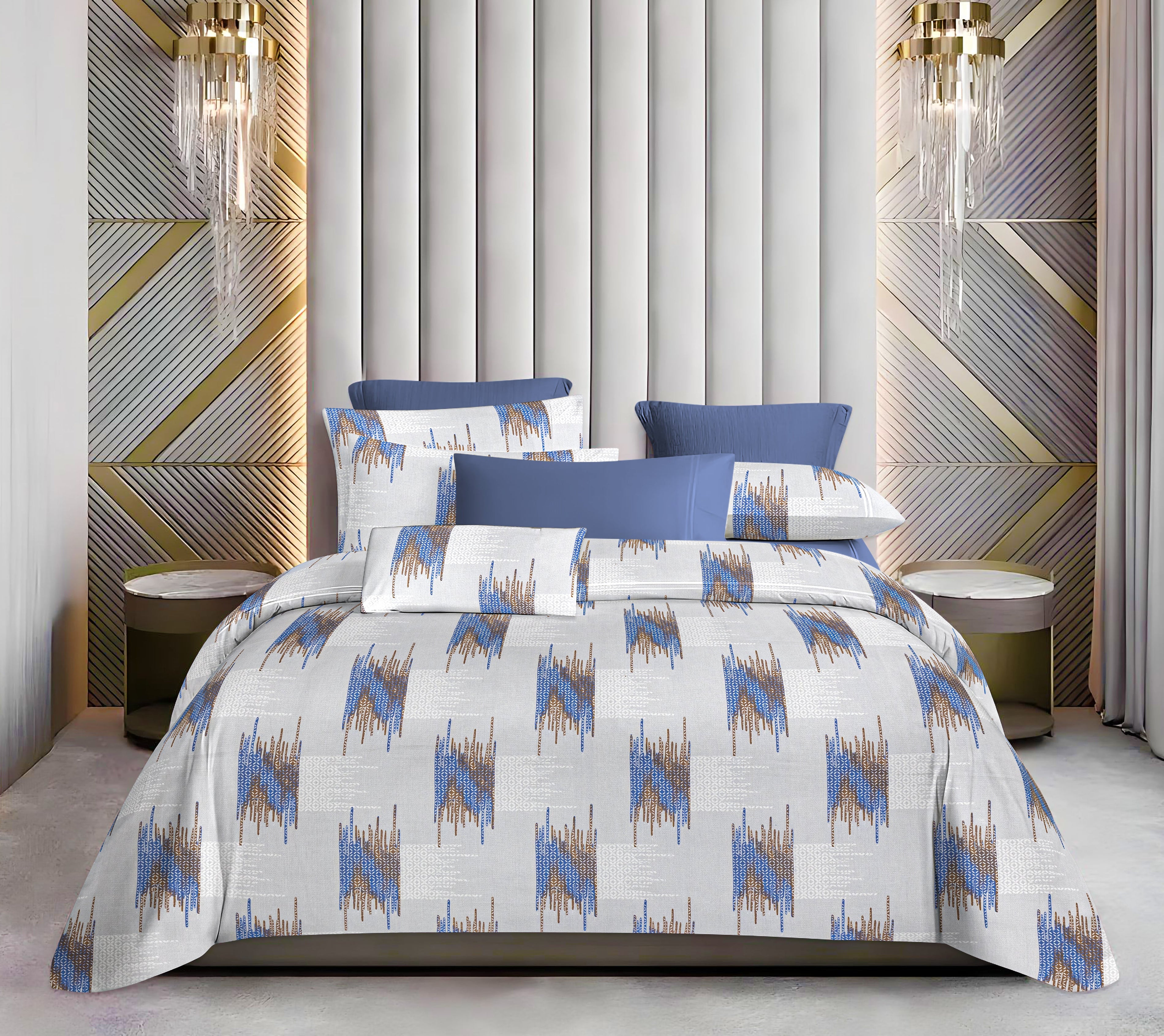 Luxurious King Size Cotton Bedsheet Set – 144 TC (1 Bedsheet + 2 Pillow Covers)