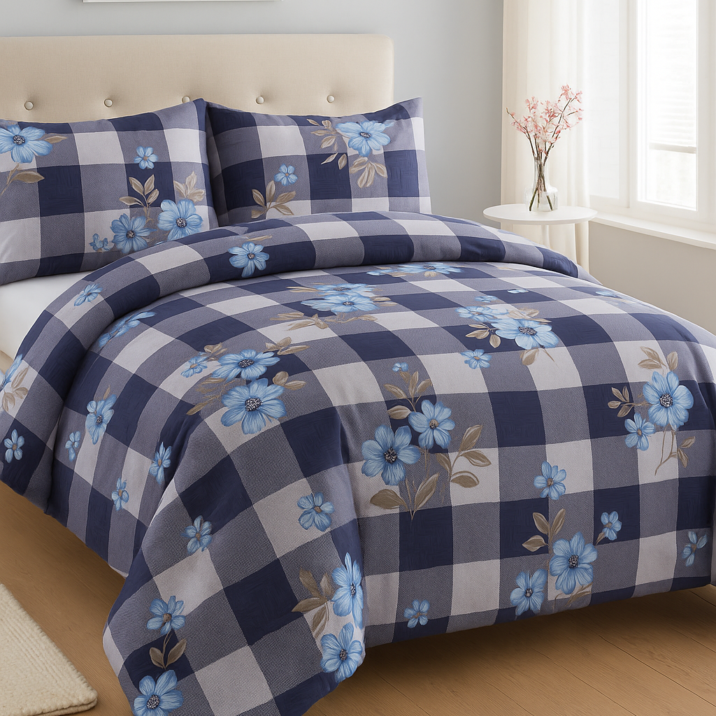 Queen Size Cotton Bedsheet Set (120 TC) with 2 Pillow Covers – 2.30x2.50m