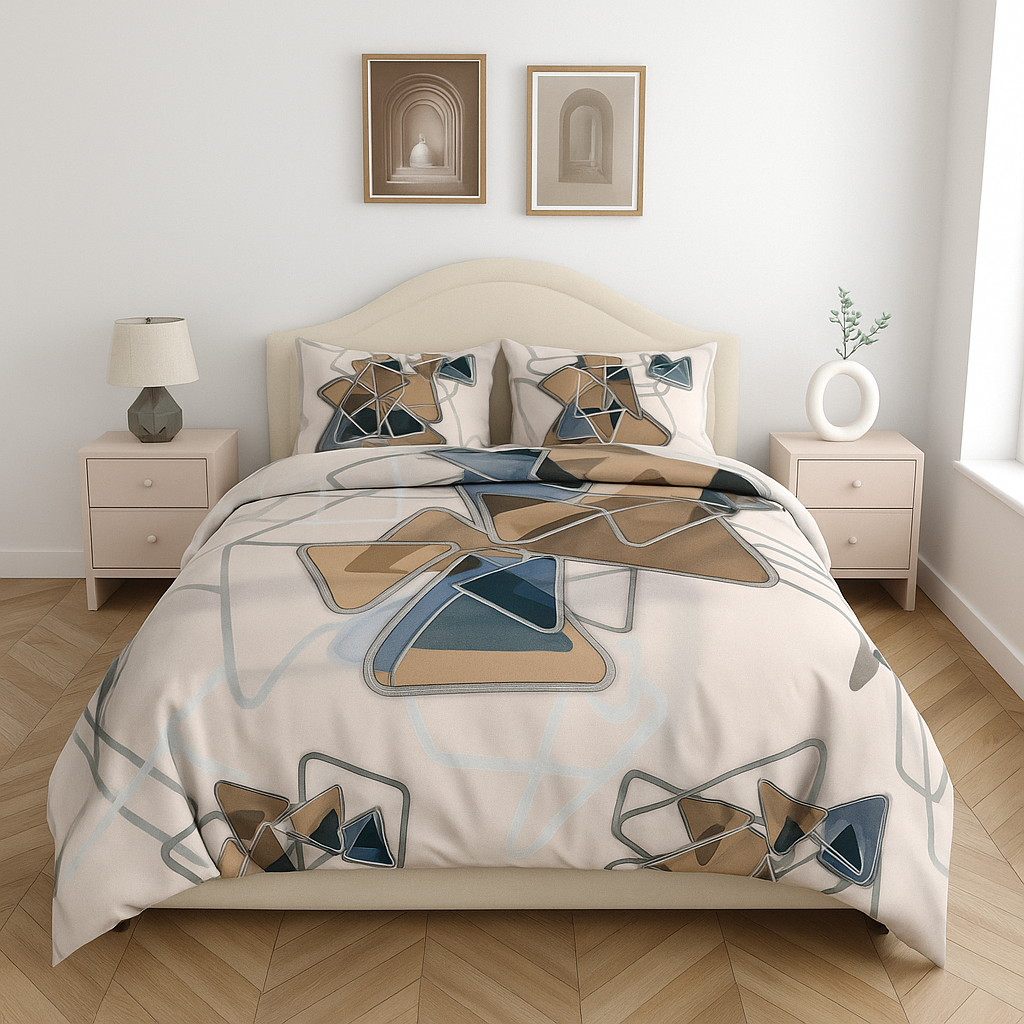Luxury Satin Cotton 250TC King Size Bedsheet with 2 Pillow Covers (2.75m x 2.75m)