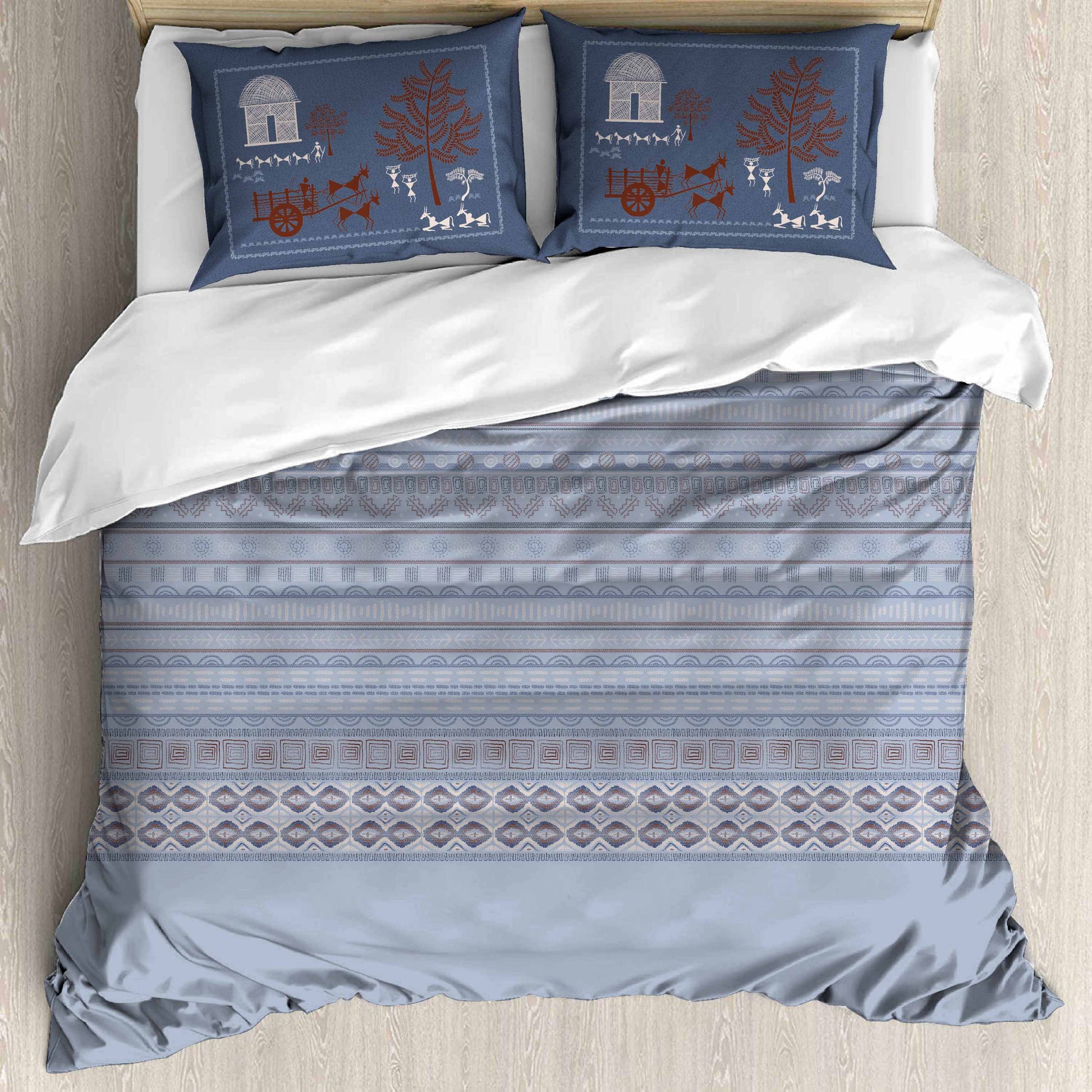 Premium Cotton King Size Bedsheet Set - 180 TC (2.75x2.75m) with 2 Pillow Covers