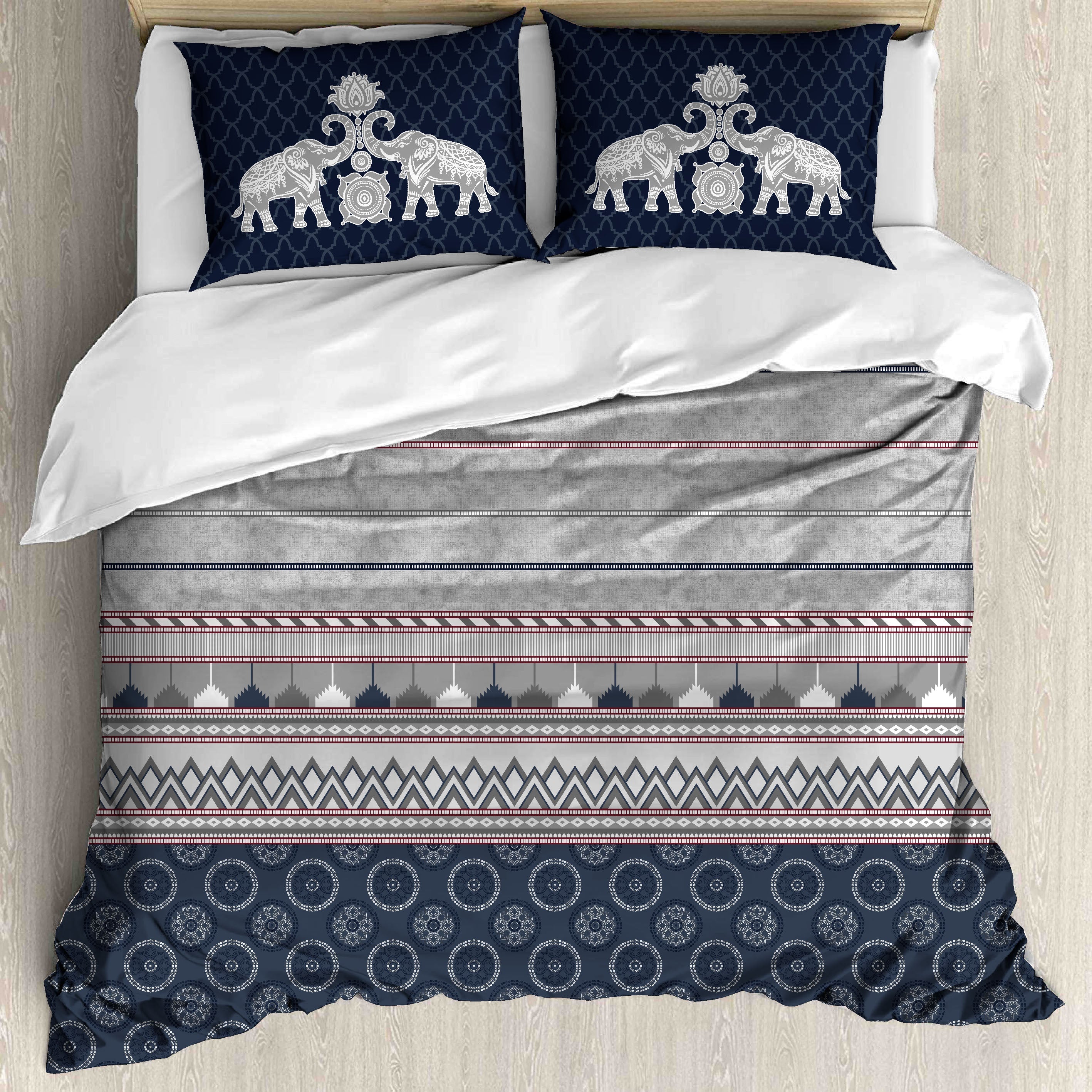 Premium Cotton King Size Bedsheet Set - 180 TC (2.75x2.75m) with 2 Pillow Covers