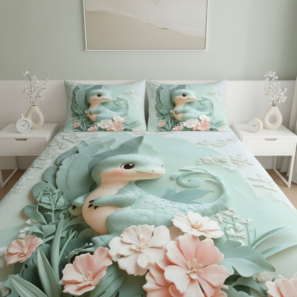 7D Ultra HD Printed Microfiber Bedsheet Set with 2 Pillow Covers