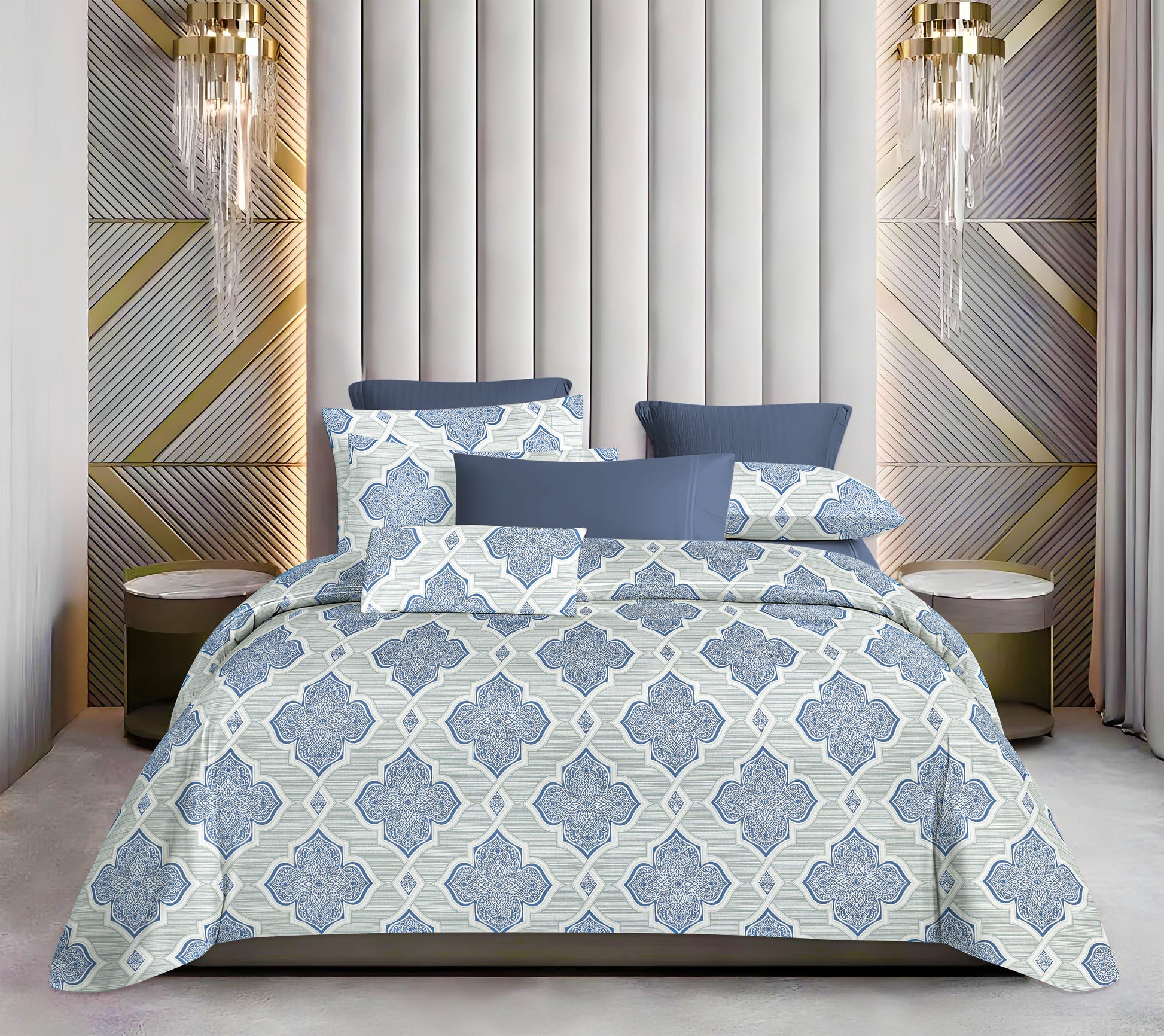 Cotton Queen Size Bedsheet Set - 144 TC (2.30 x 2.50m) with 2 Pillow Covers