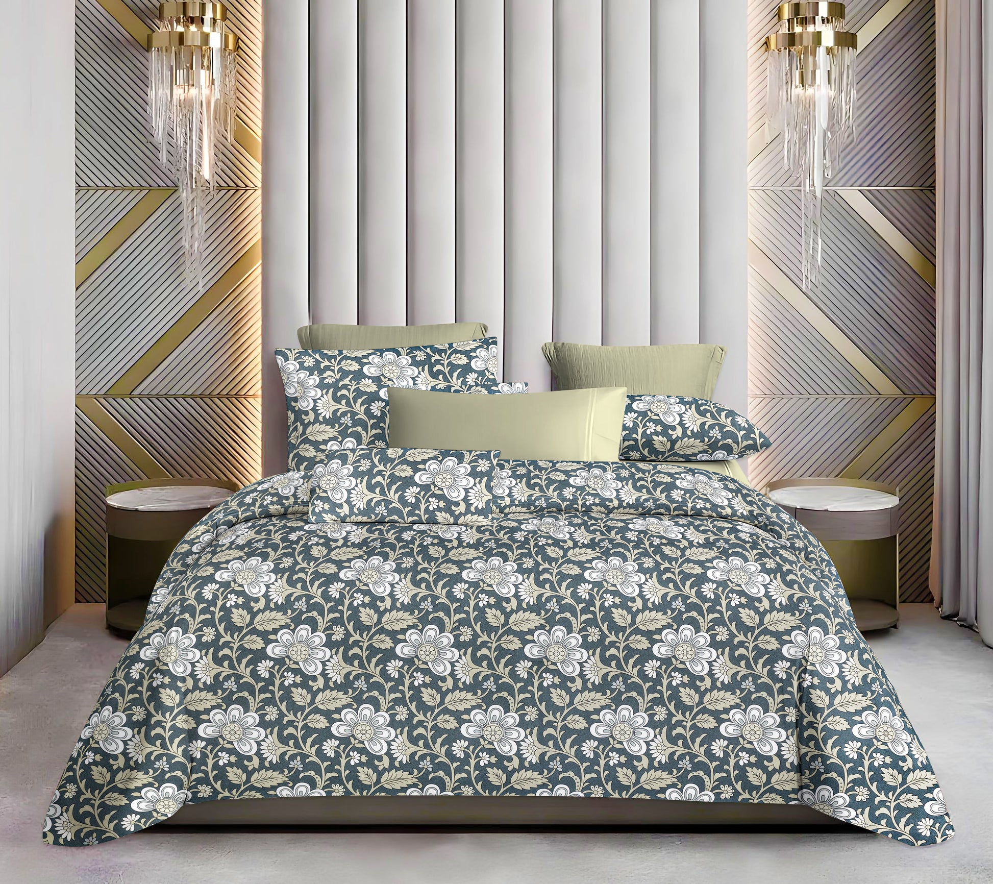 Cotton Queen Size Bedsheet Set - 144 TC (2.30 x 2.50m) with 2 Pillow Covers