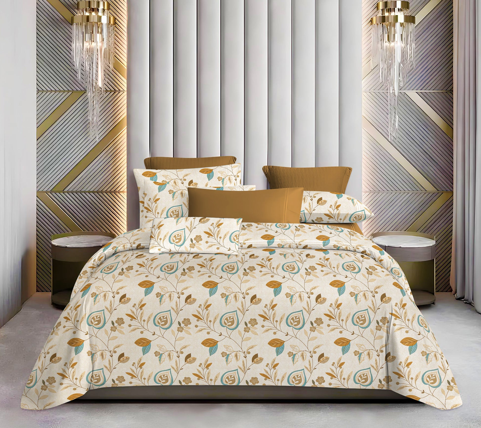 Cotton Queen Size Bedsheet Set - 144 TC (2.30 x 2.50m) with 2 Pillow Covers