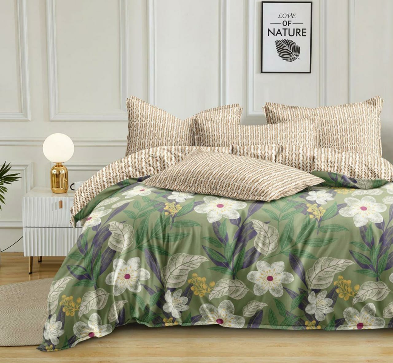 Luxury Micro Fabric Comforter Set – 5 Pieces (King Size)