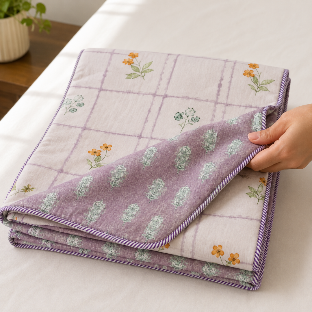 100% Cotton Reversible Double Bed Dohar