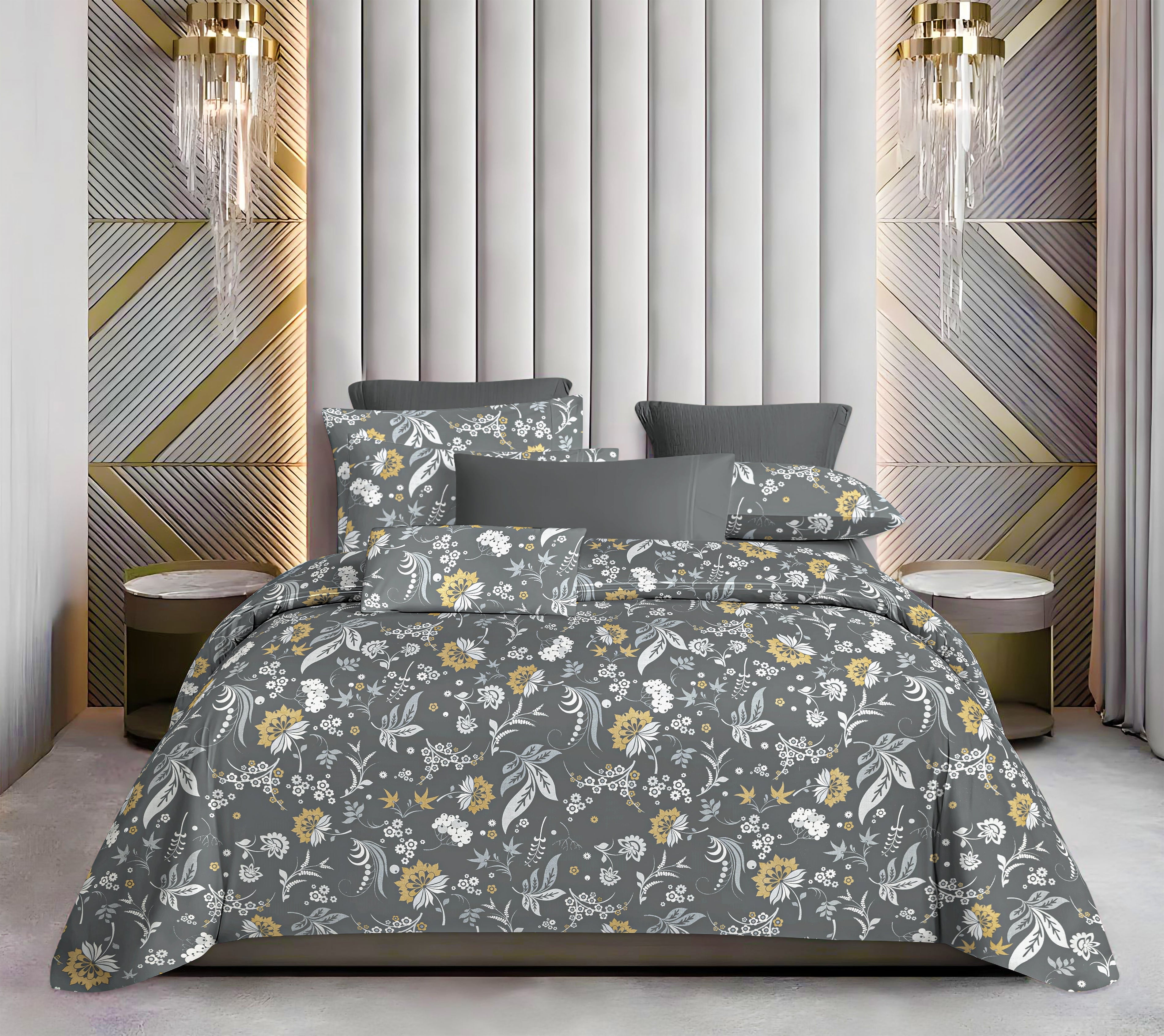 Luxurious King Size Cotton Bedsheet Set – 144 TC (1 Bedsheet + 2 Pillow Covers)