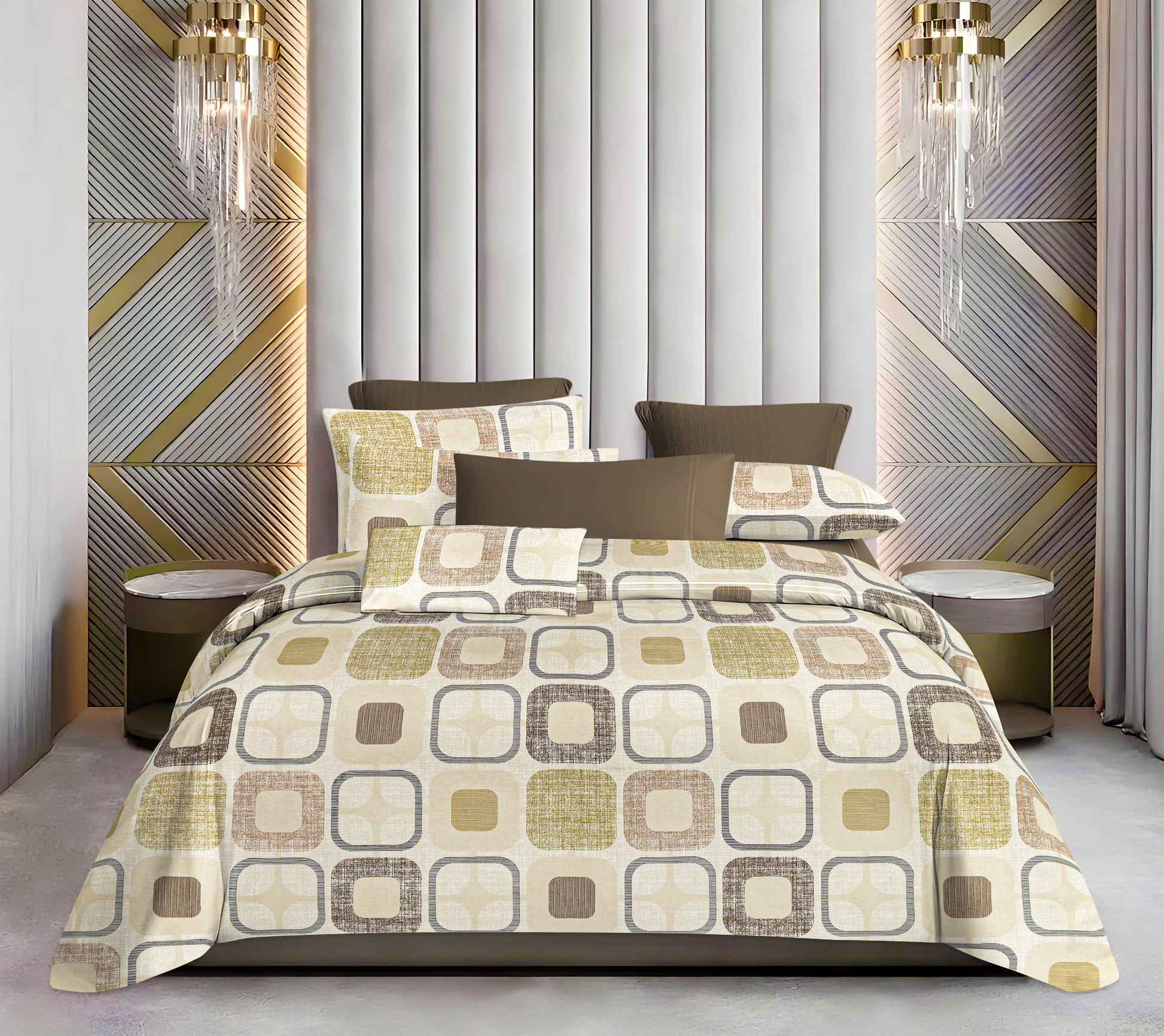 Luxurious King Size Cotton Bedsheet Set – 144 TC (1 Bedsheet + 2 Pillow Covers)