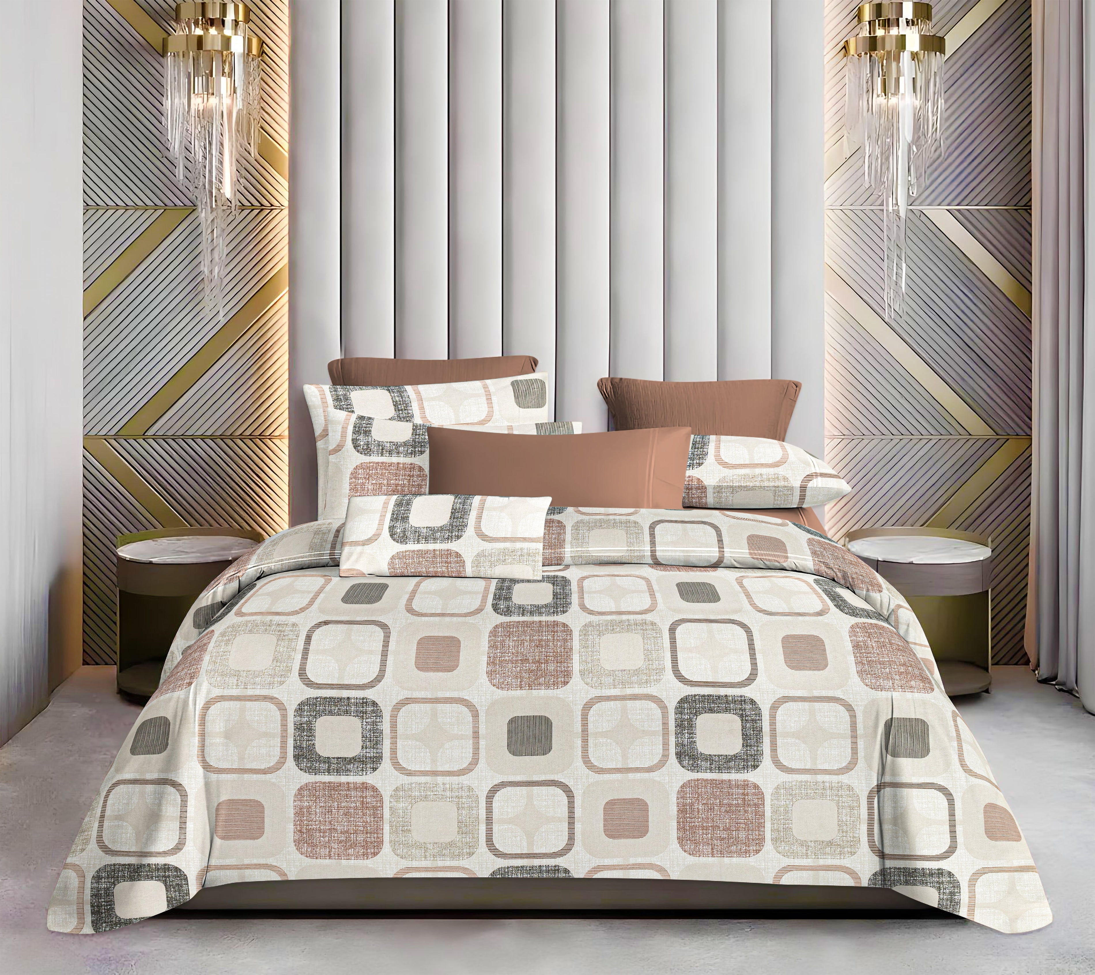 Luxurious King Size Cotton Bedsheet Set – 144 TC (1 Bedsheet + 2 Pillow Covers)