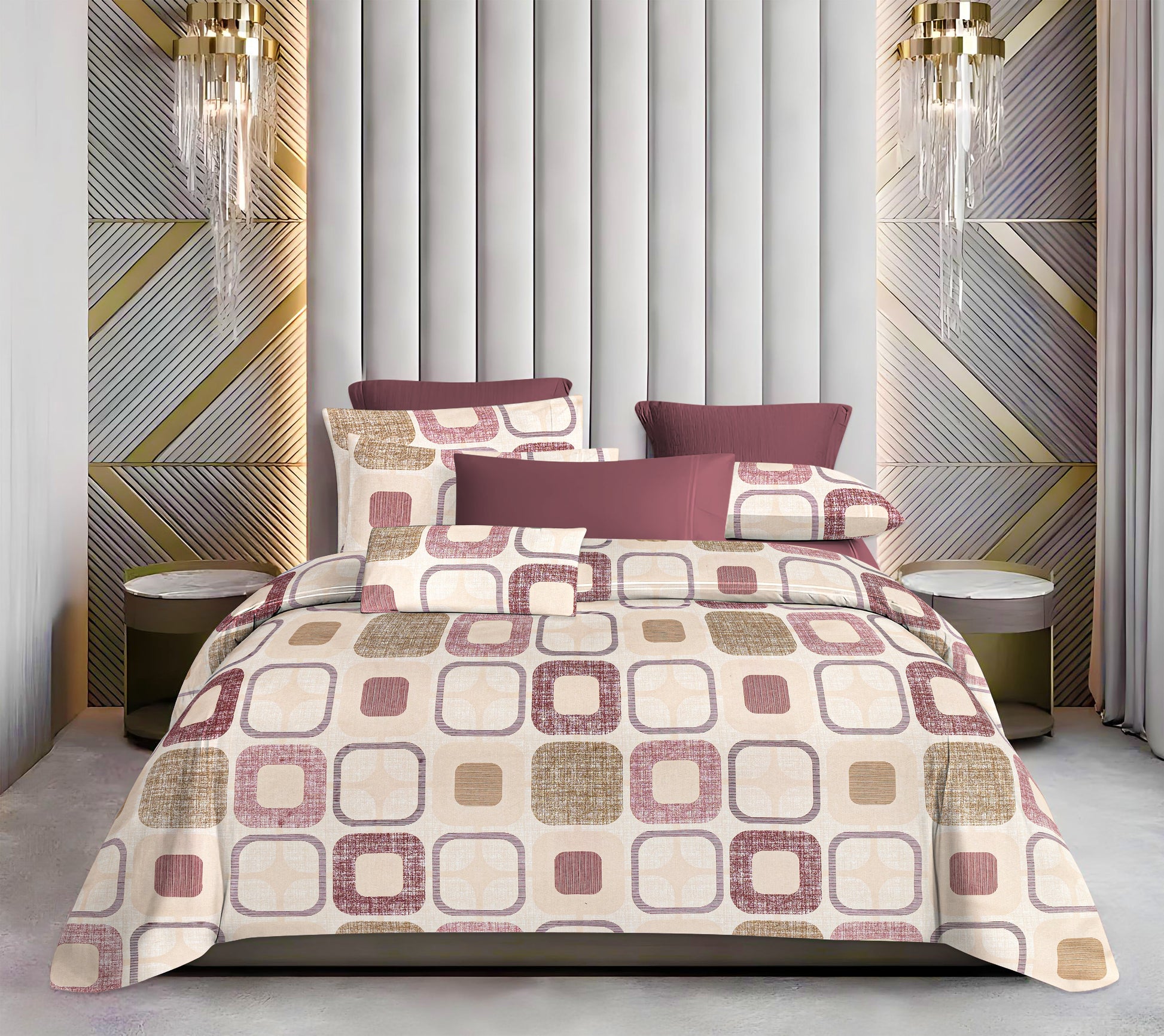 Luxurious King Size Cotton Bedsheet Set – 144 TC (1 Bedsheet + 2 Pillow Covers)
