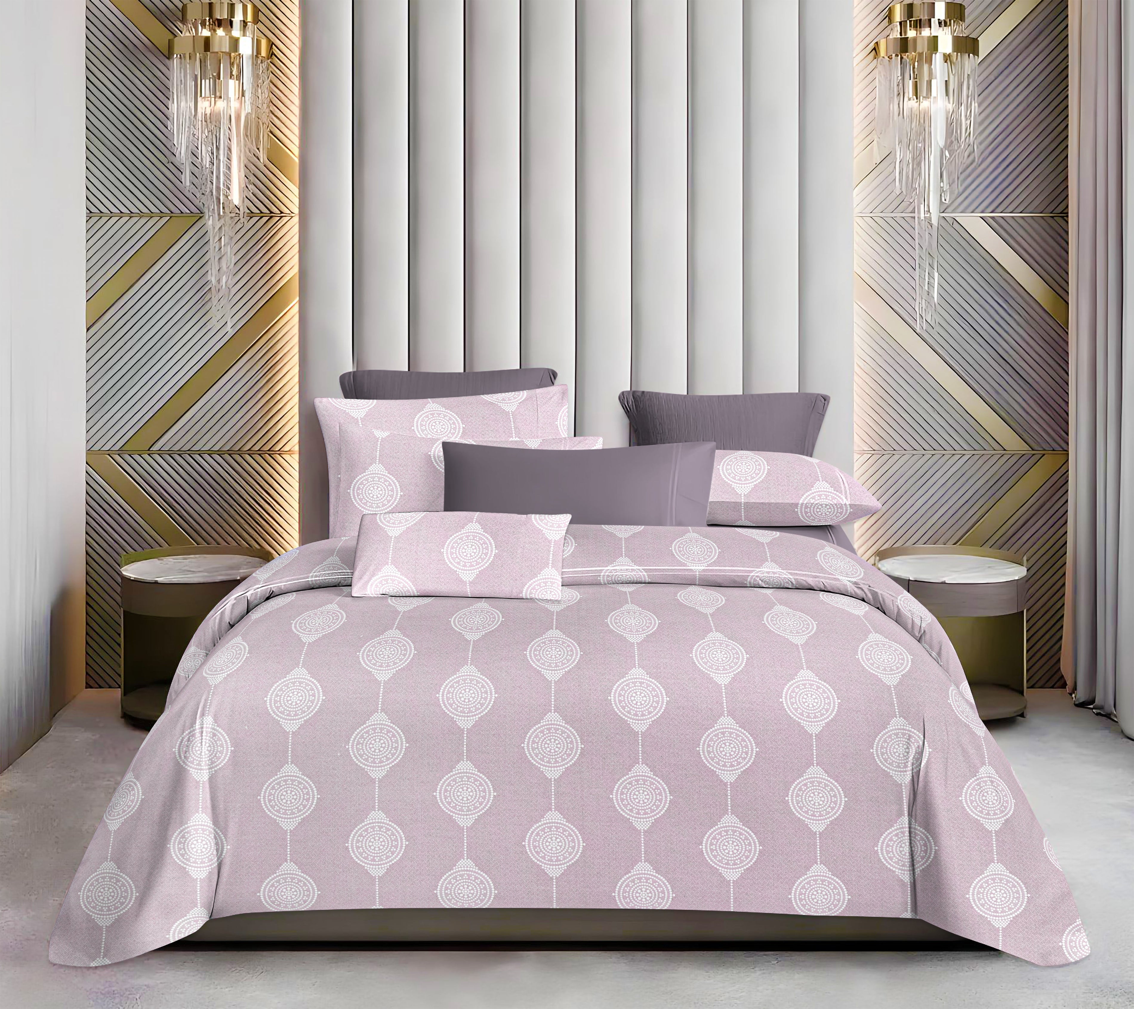 Luxurious King Size Cotton Bedsheet Set – 144 TC (1 Bedsheet + 2 Pillow Covers)