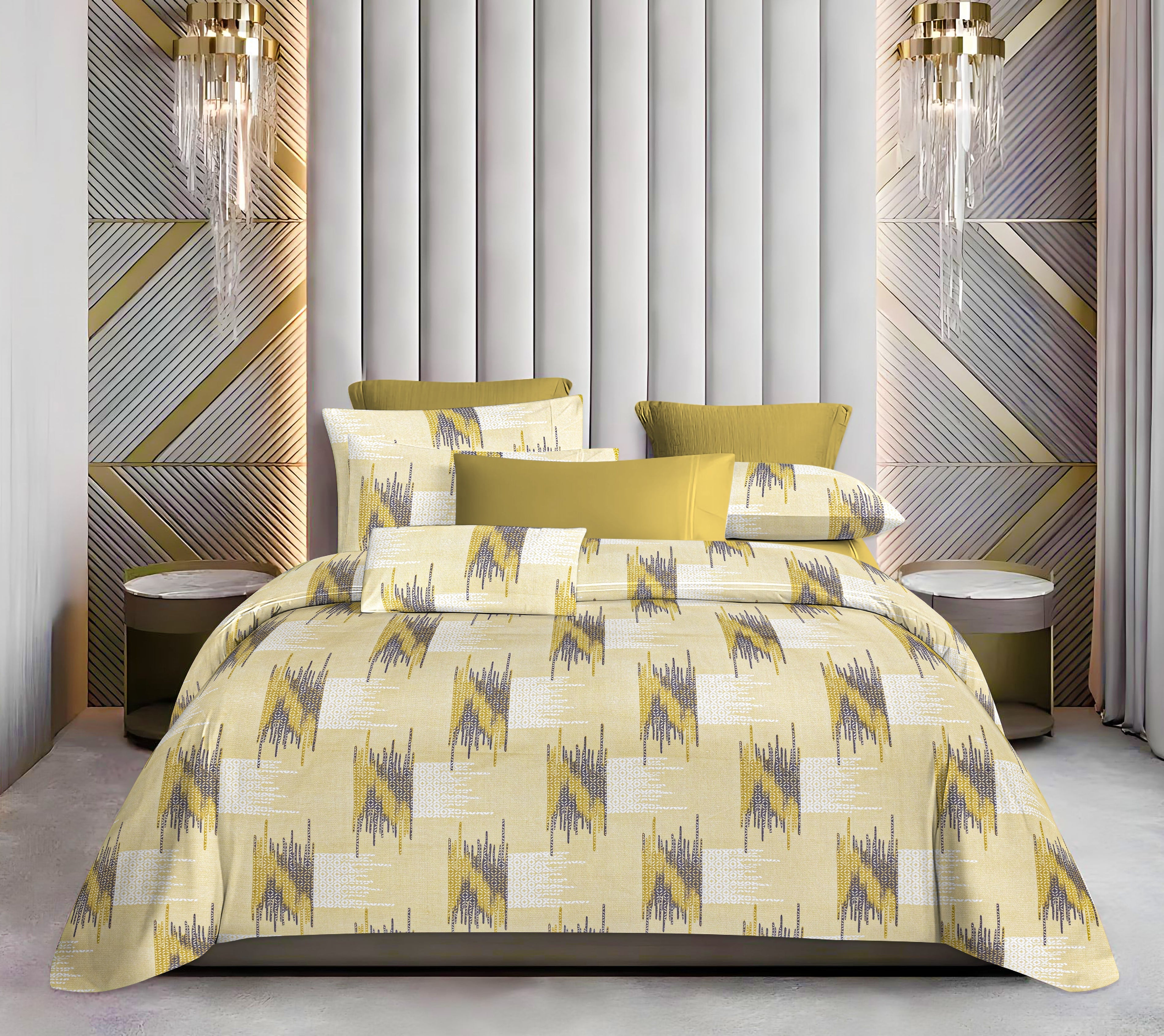 Luxurious King Size Cotton Bedsheet Set – 144 TC (1 Bedsheet + 2 Pillow Covers)