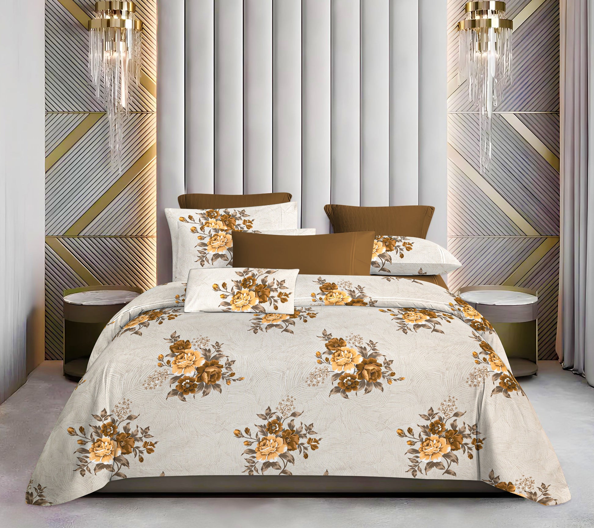 Luxurious King Size Cotton Bedsheet Set – 144 TC (1 Bedsheet + 2 Pillow Covers)