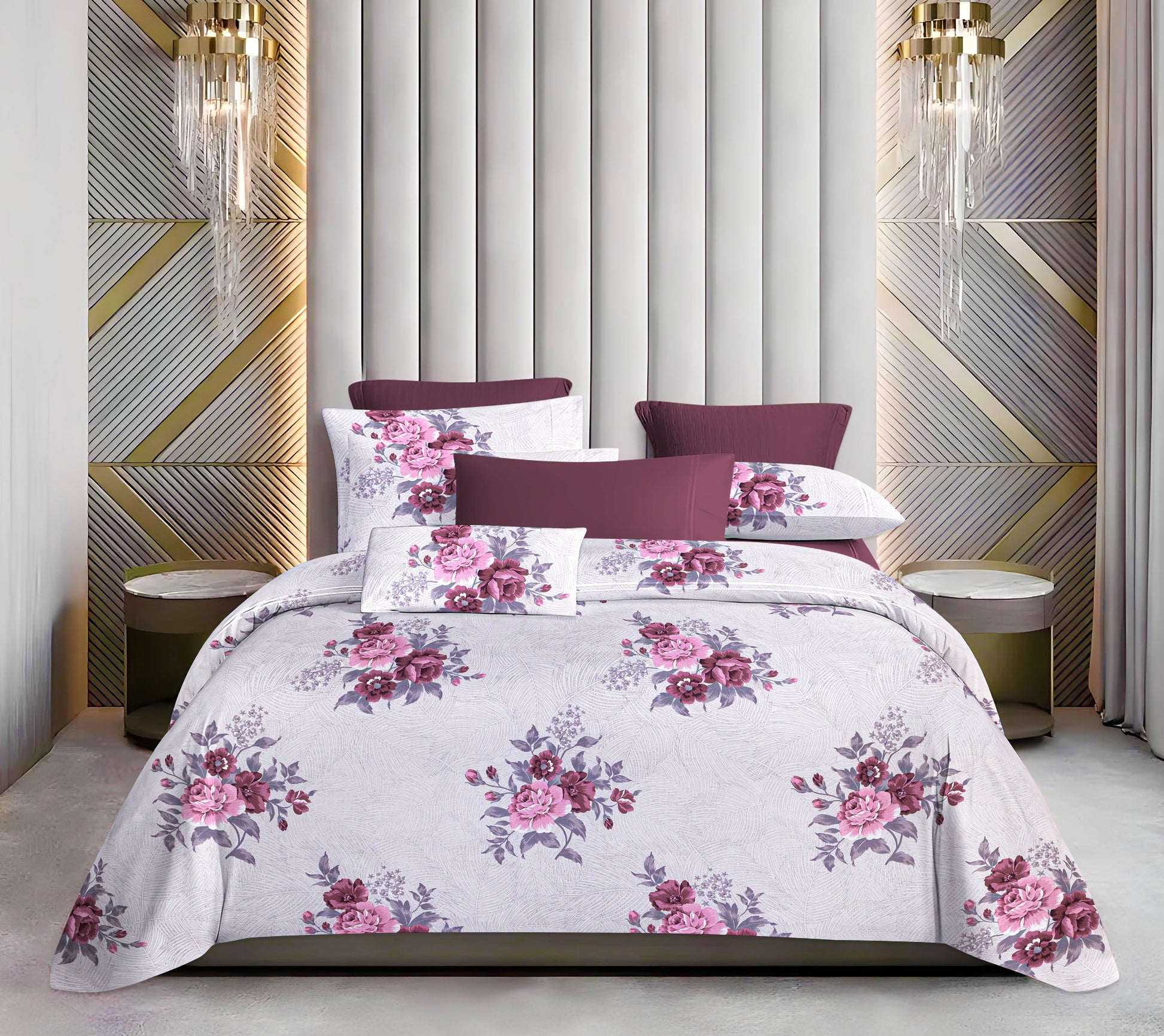 Luxurious King Size Cotton Bedsheet Set – 144 TC (1 Bedsheet + 2 Pillow Covers)