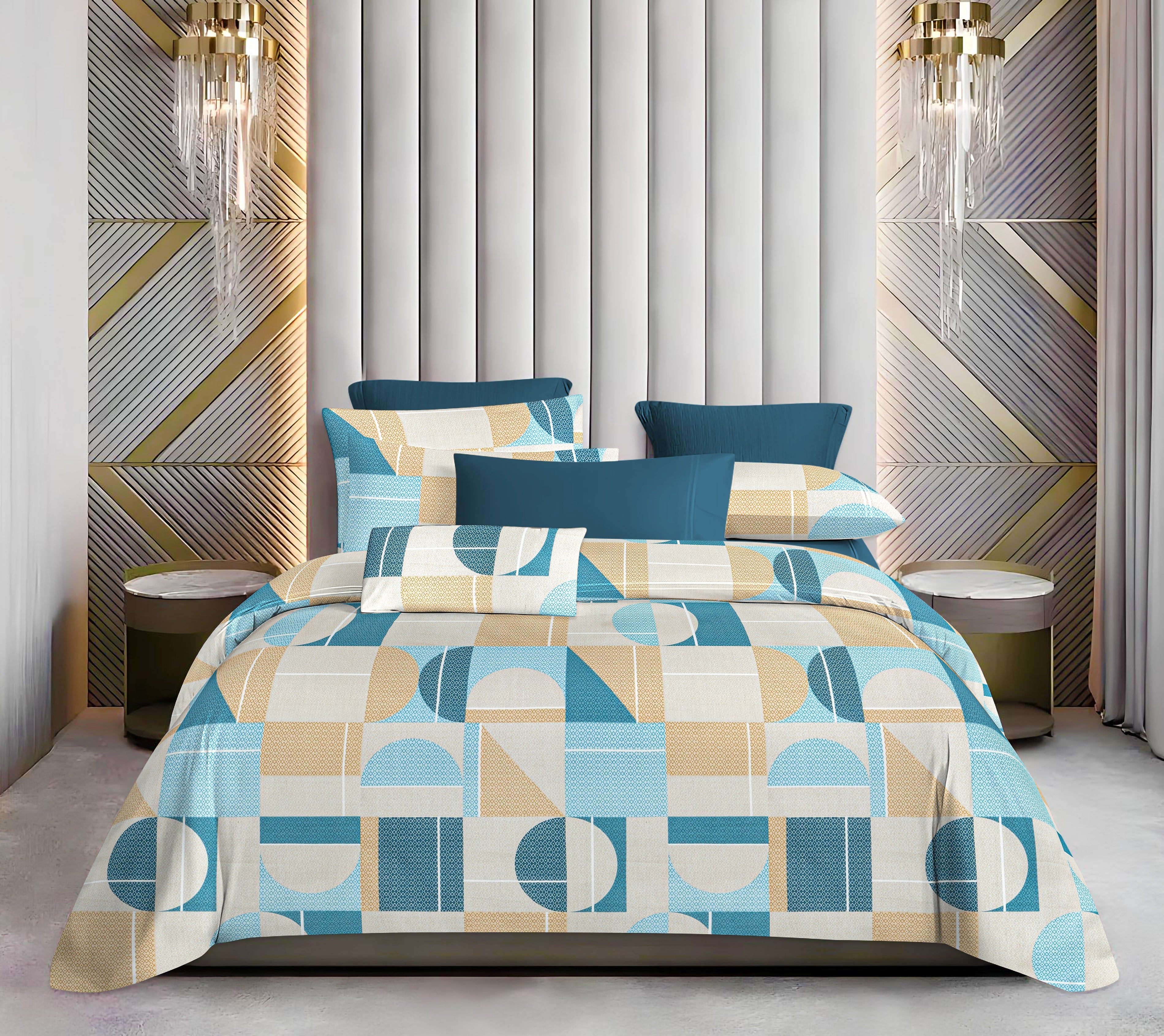 Luxurious King Size Cotton Bedsheet Set – 144 TC (1 Bedsheet + 2 Pillow Covers)