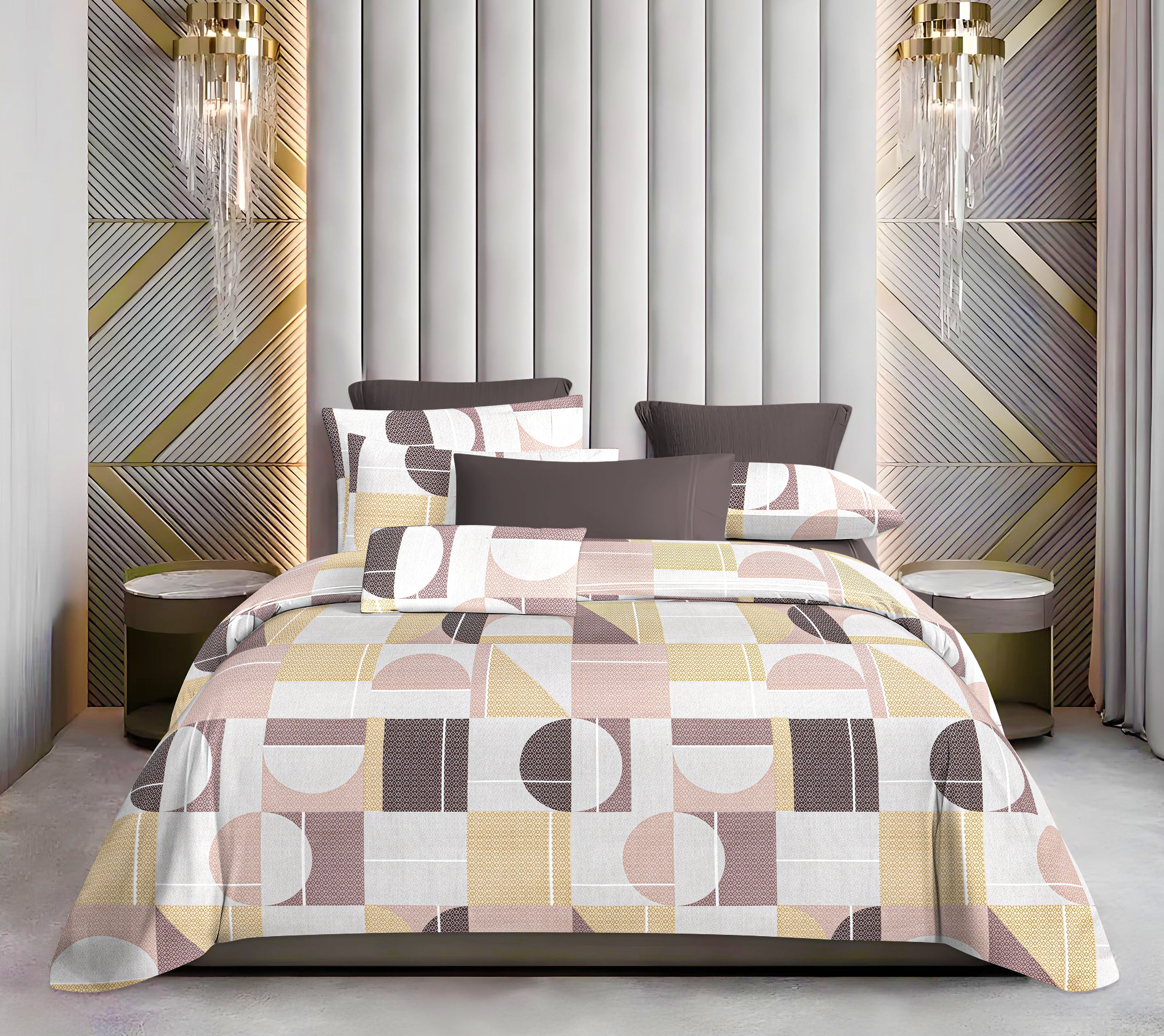 Luxurious King Size Cotton Bedsheet Set – 144 TC (1 Bedsheet + 2 Pillow Covers)