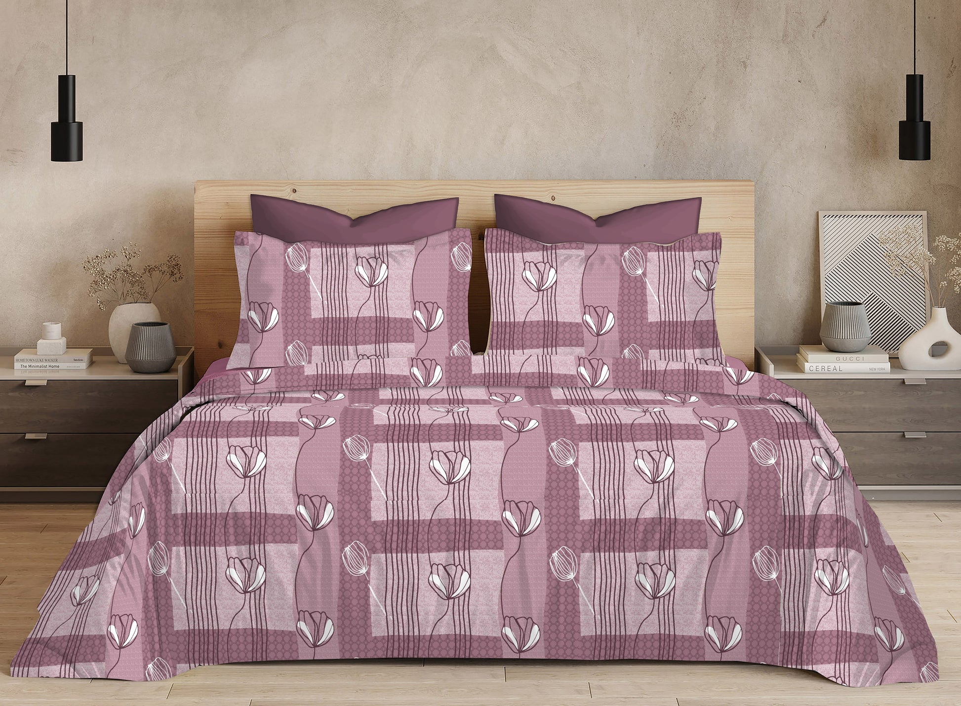 Cotton King Size Bedsheet Set – 120 TC (2.75x2.75m) with 2 Pillow Covers