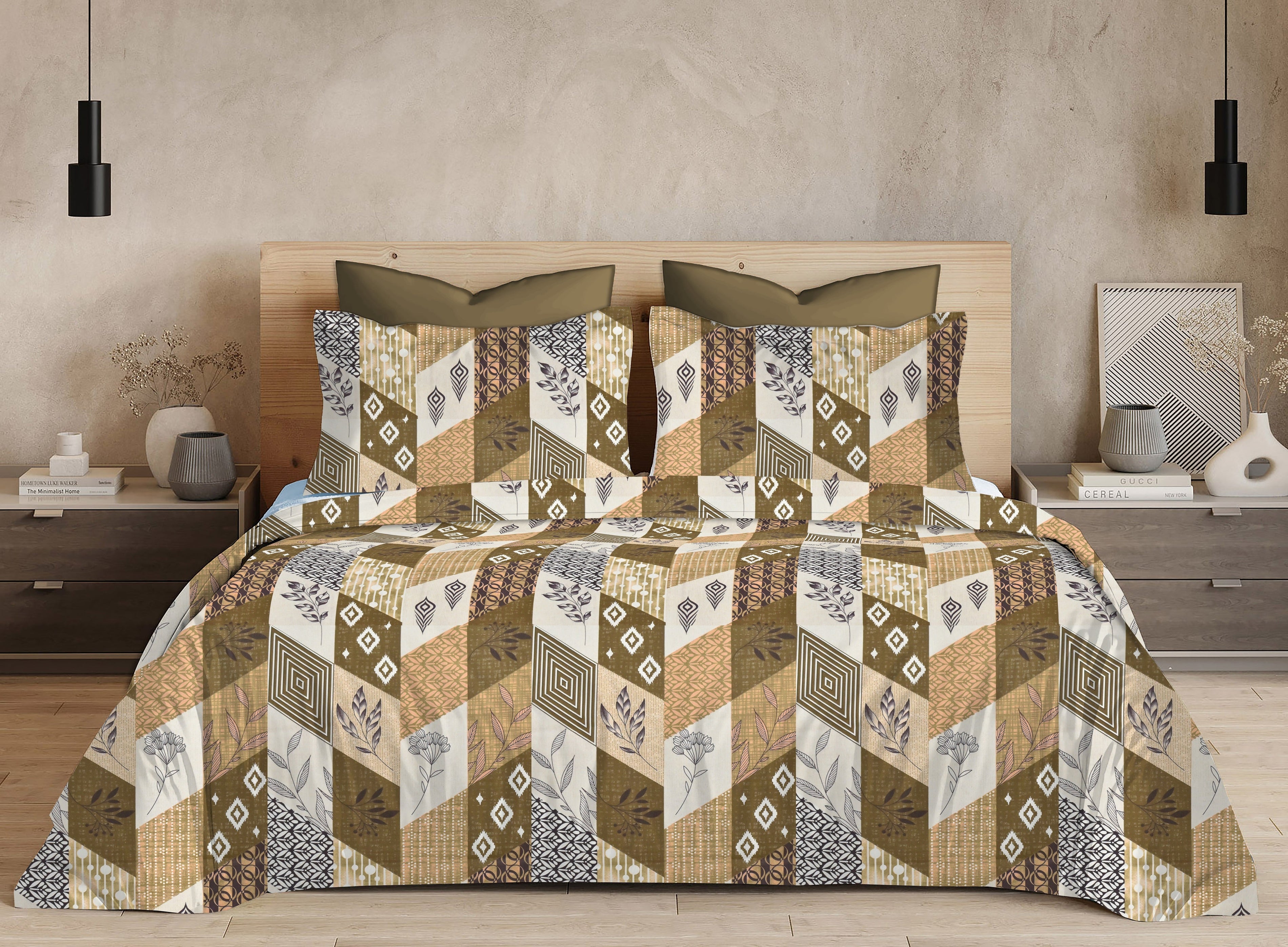 Cotton King Size Bedsheet Set – 120 TC (2.75x2.75m) with 2 Pillow Covers