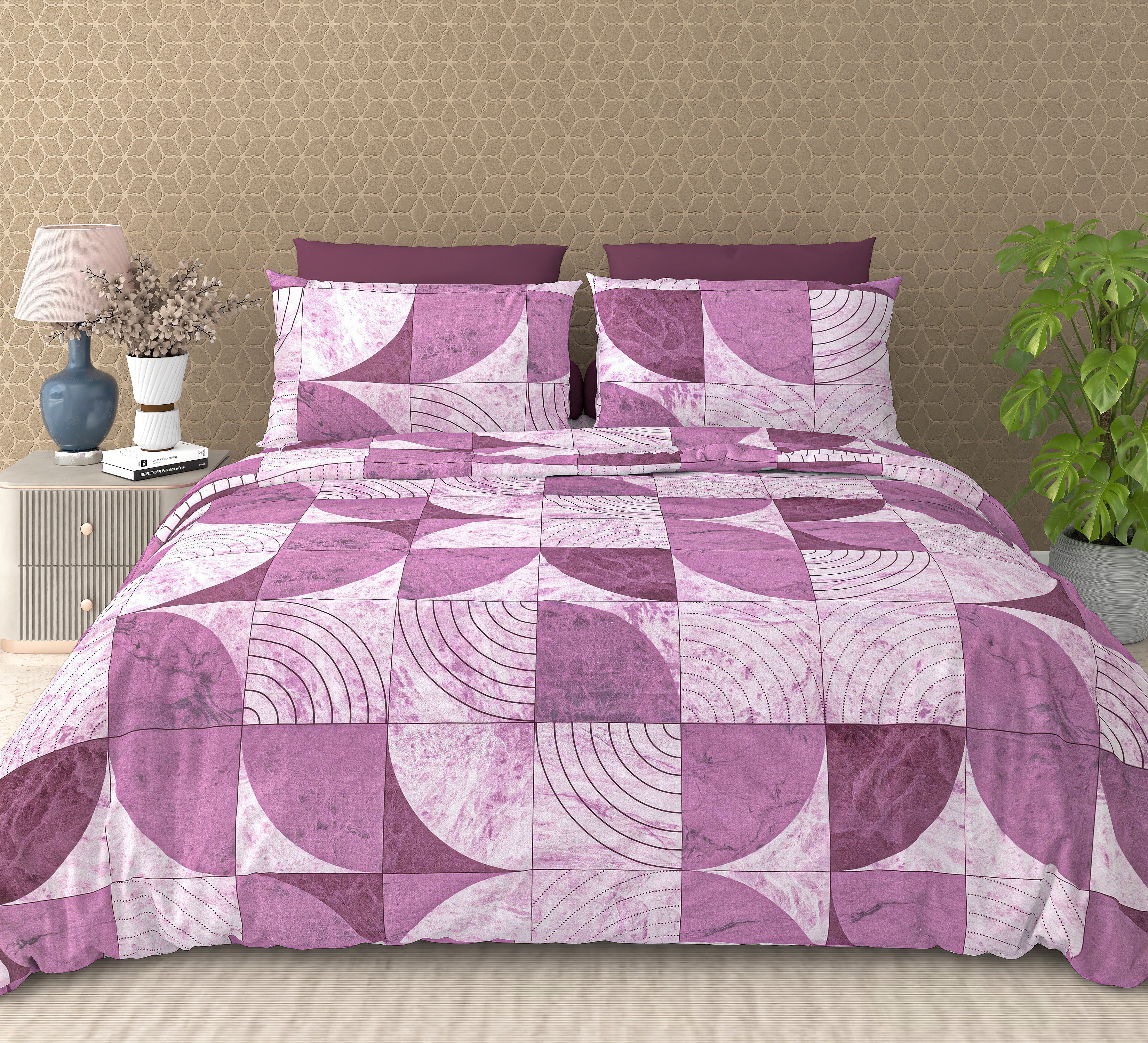 Cotton King Size Bedsheet Set – 120 TC (2.75x2.75m) with 2 Pillow Covers