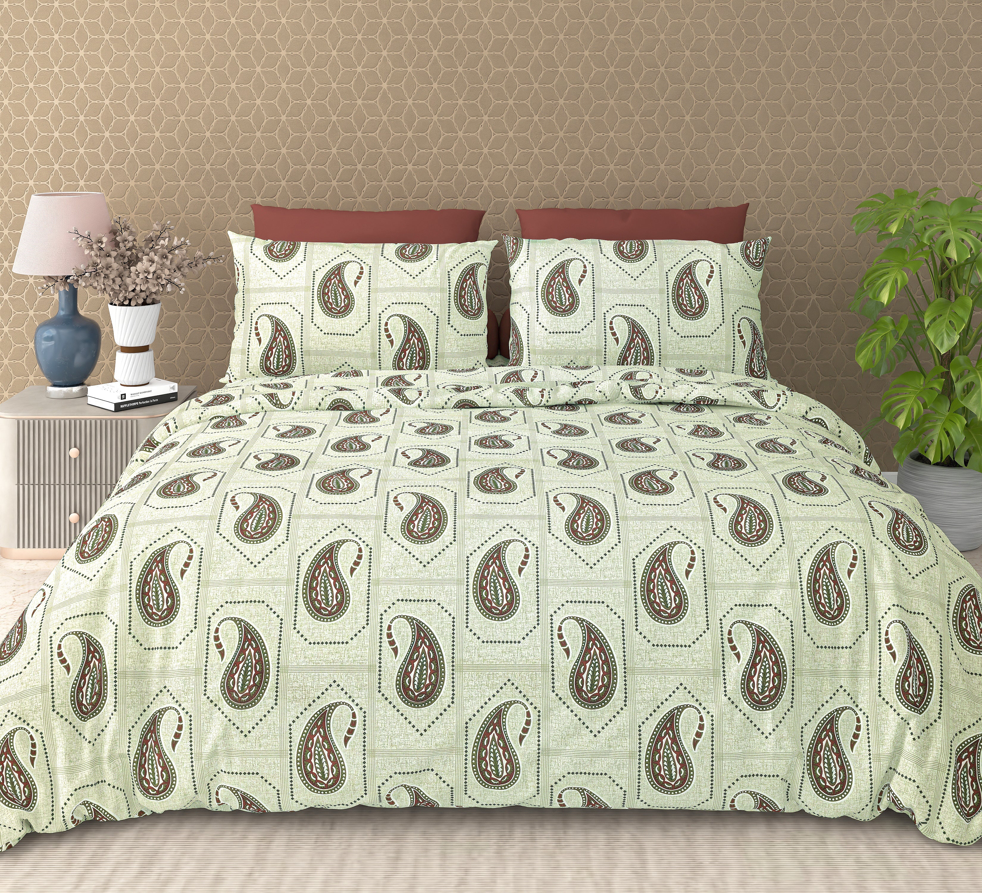 Cotton King Size Bedsheet Set – 120 TC (2.75x2.75m) with 2 Pillow Covers