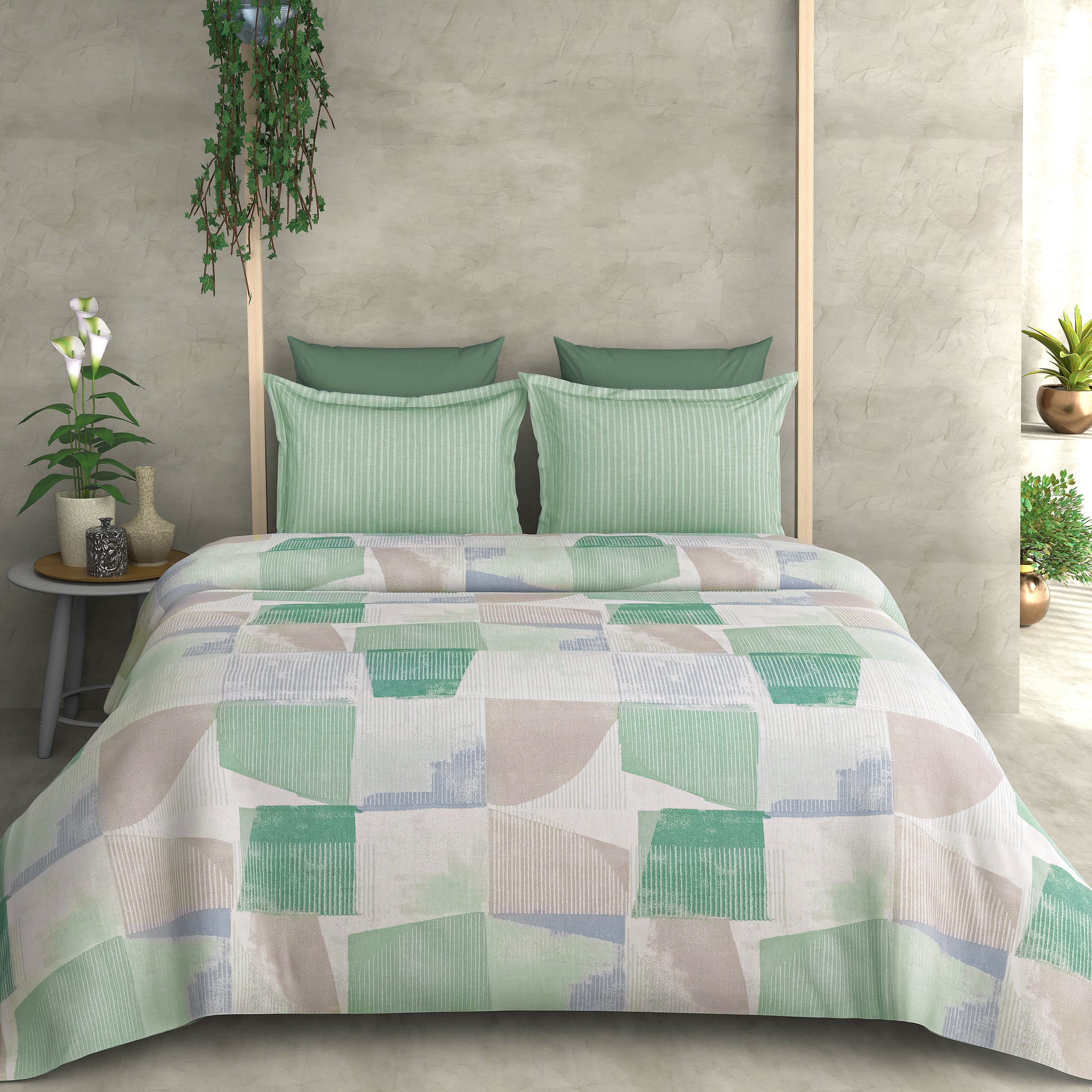 Premium Cotton 180TC King Size Bedsheet with 2 Pillow Covers – 2.75m x 2.75m