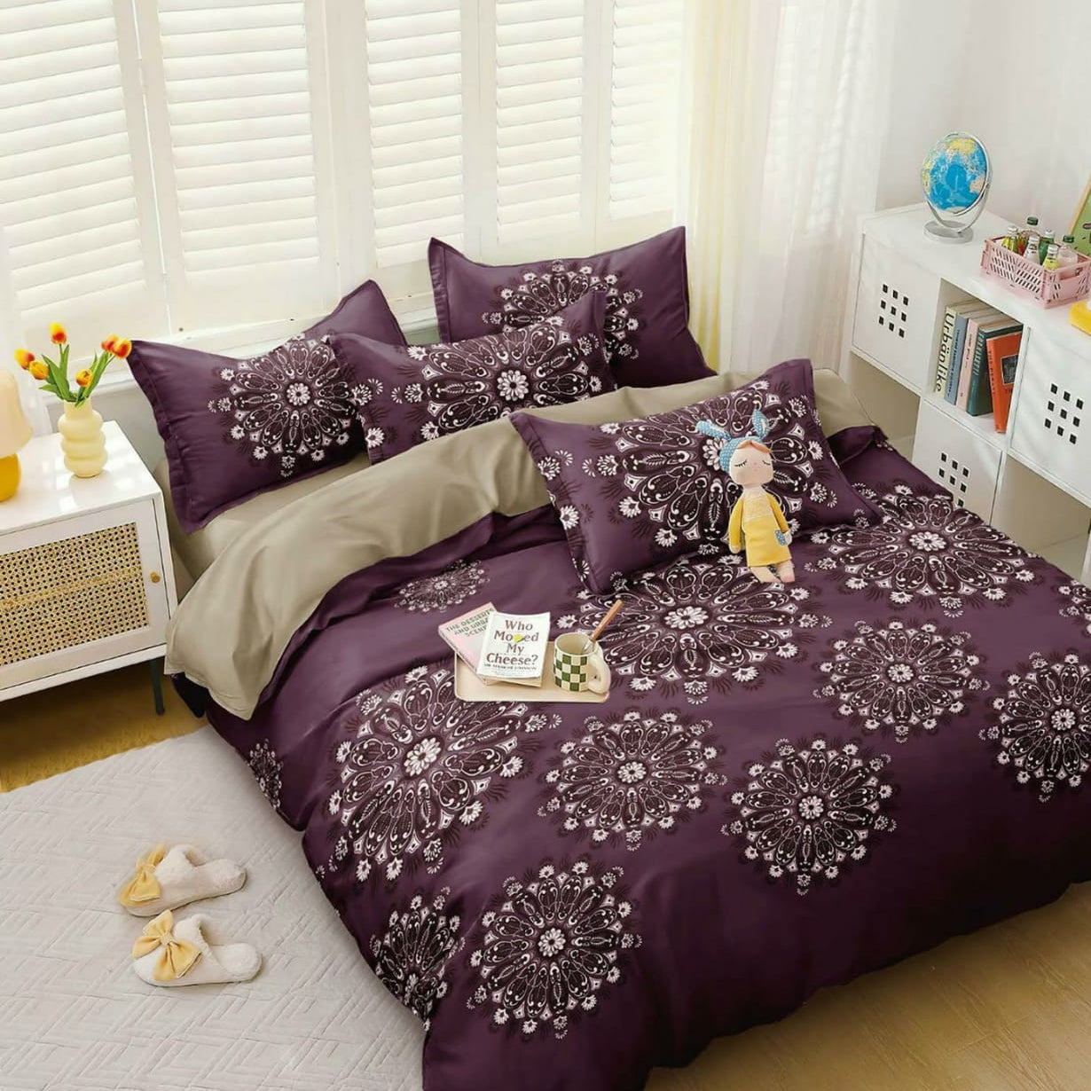 Luxury Micro Fabric Comforter Set – 5 Pieces (King Size)