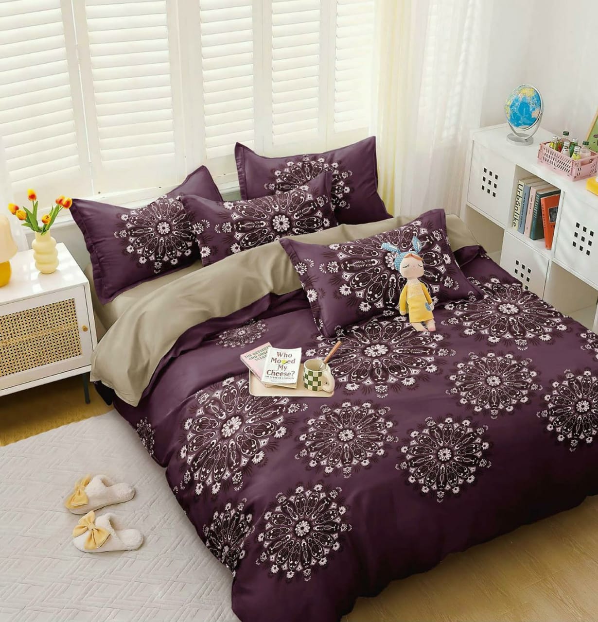 Luxury Micro Fabric Comforter Set – 5 Pieces (King Size)