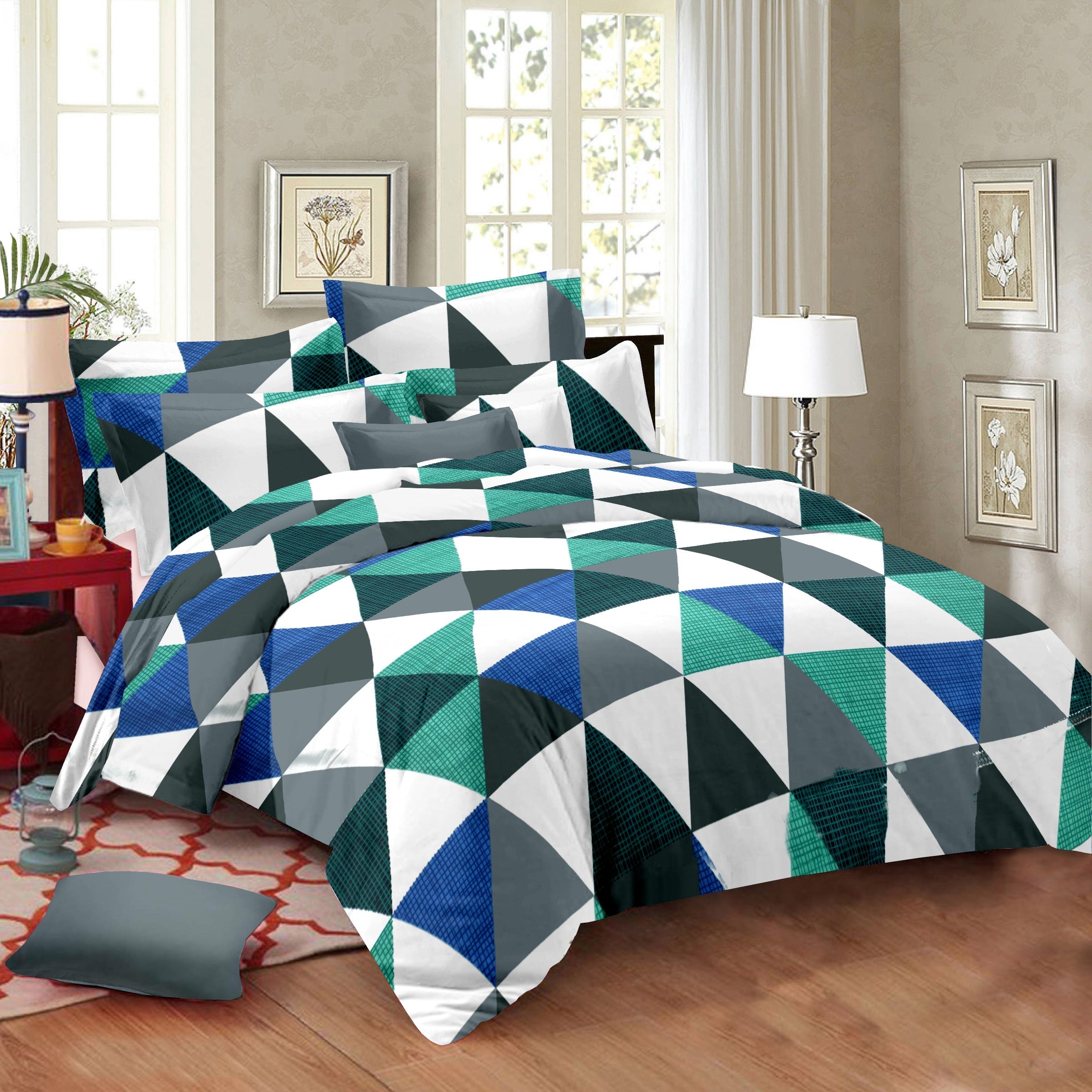 Cotton King Size Bedsheet Set - 144 TC (2.75x2.75m) with 2 Pillow Covers