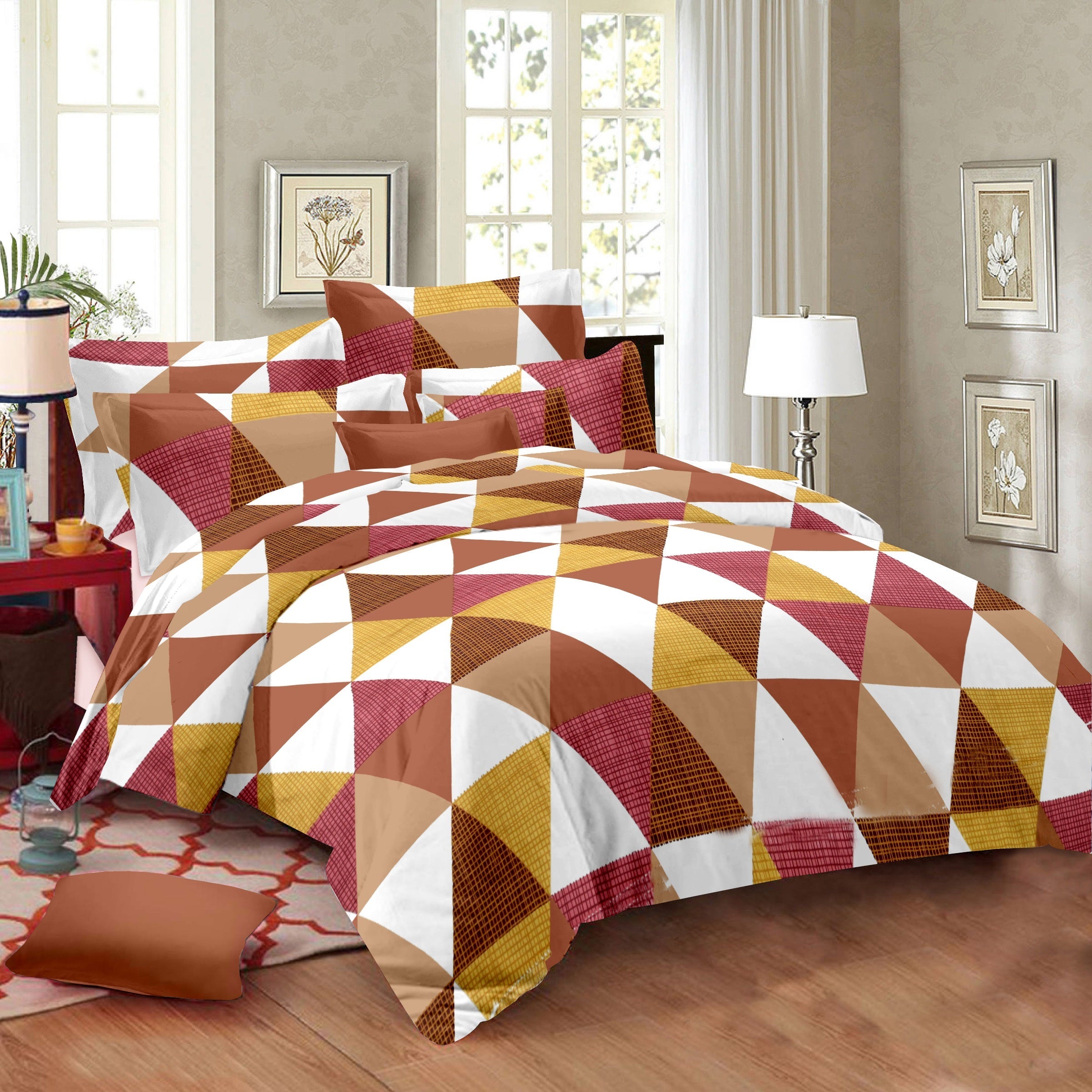 Cotton King Size Bedsheet Set - 144 TC (2.75x2.75m) with 2 Pillow Covers
