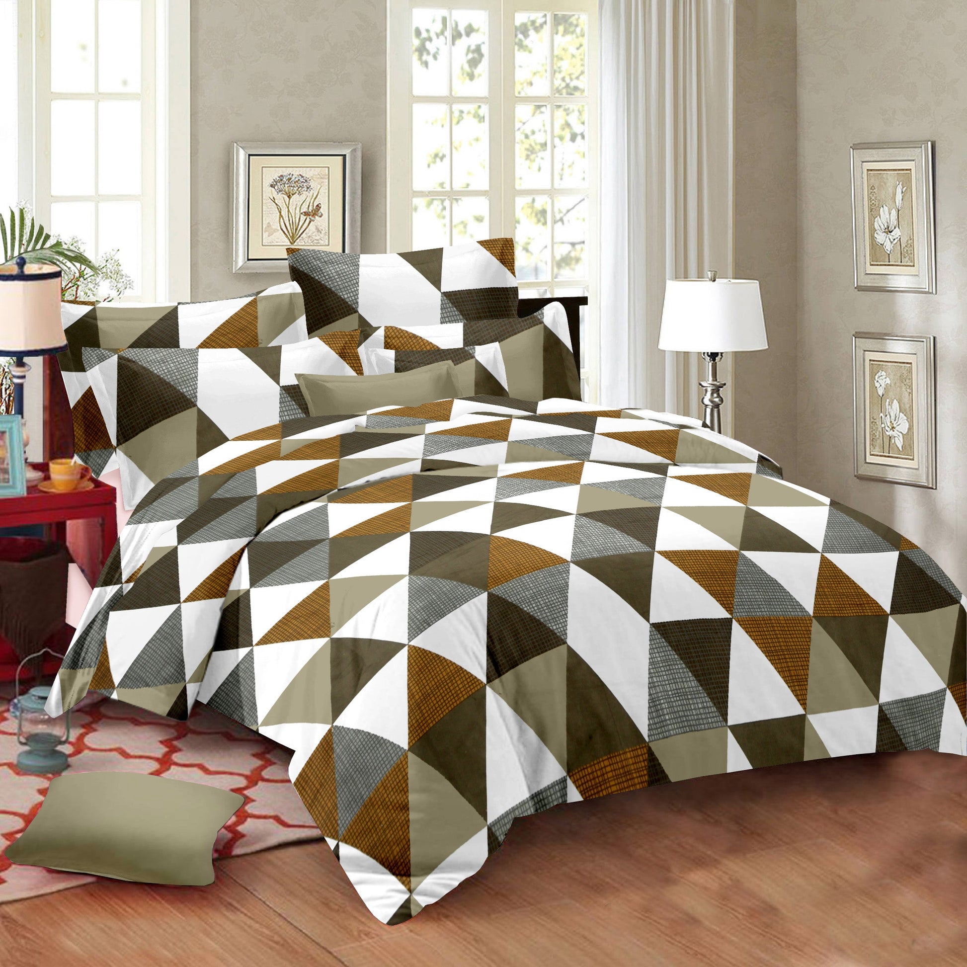 Cotton King Size Bedsheet Set - 144 TC (2.75x2.75m) with 2 Pillow Covers