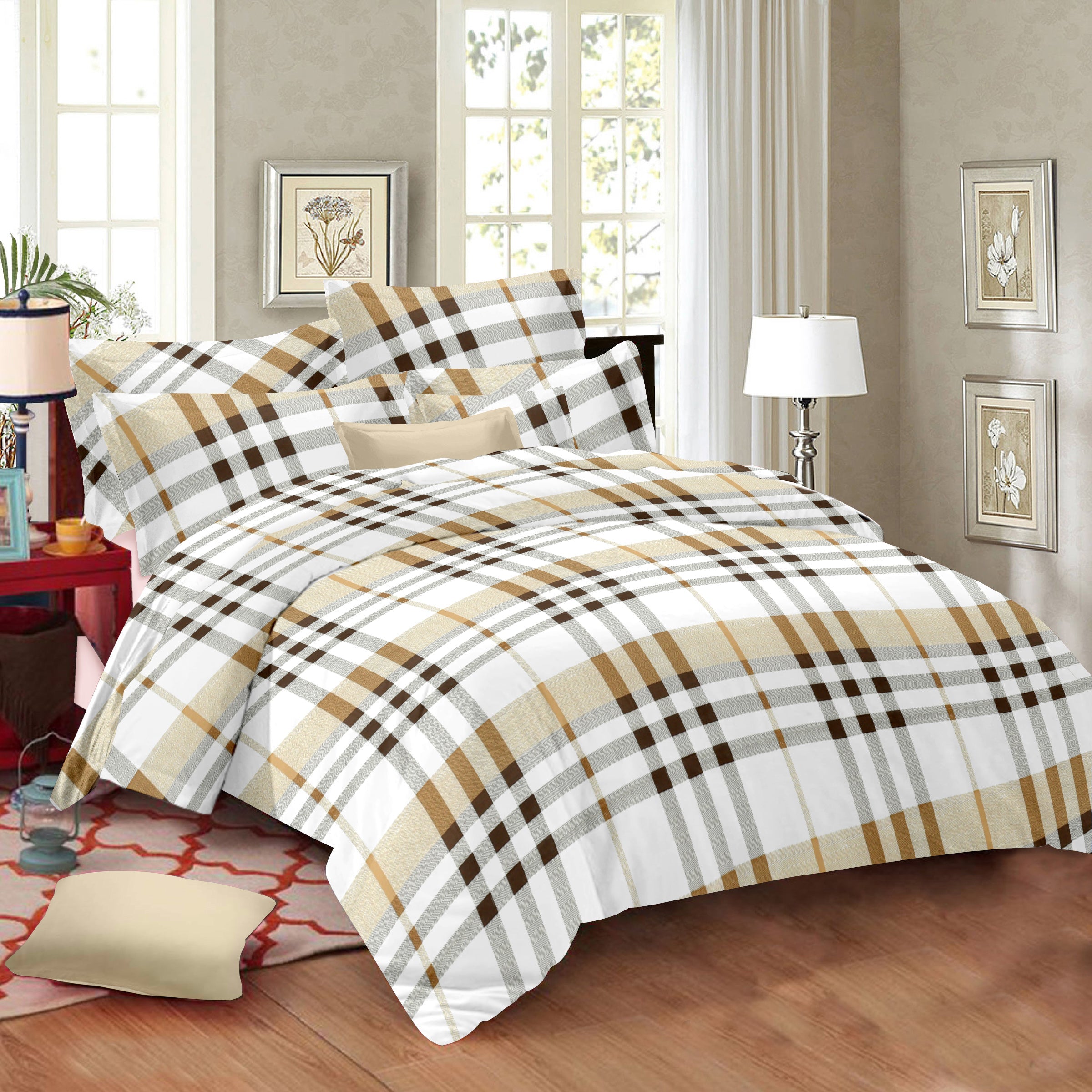 Cotton King Size Bedsheet Set - 144 TC (2.75x2.75m) with 2 Pillow Covers