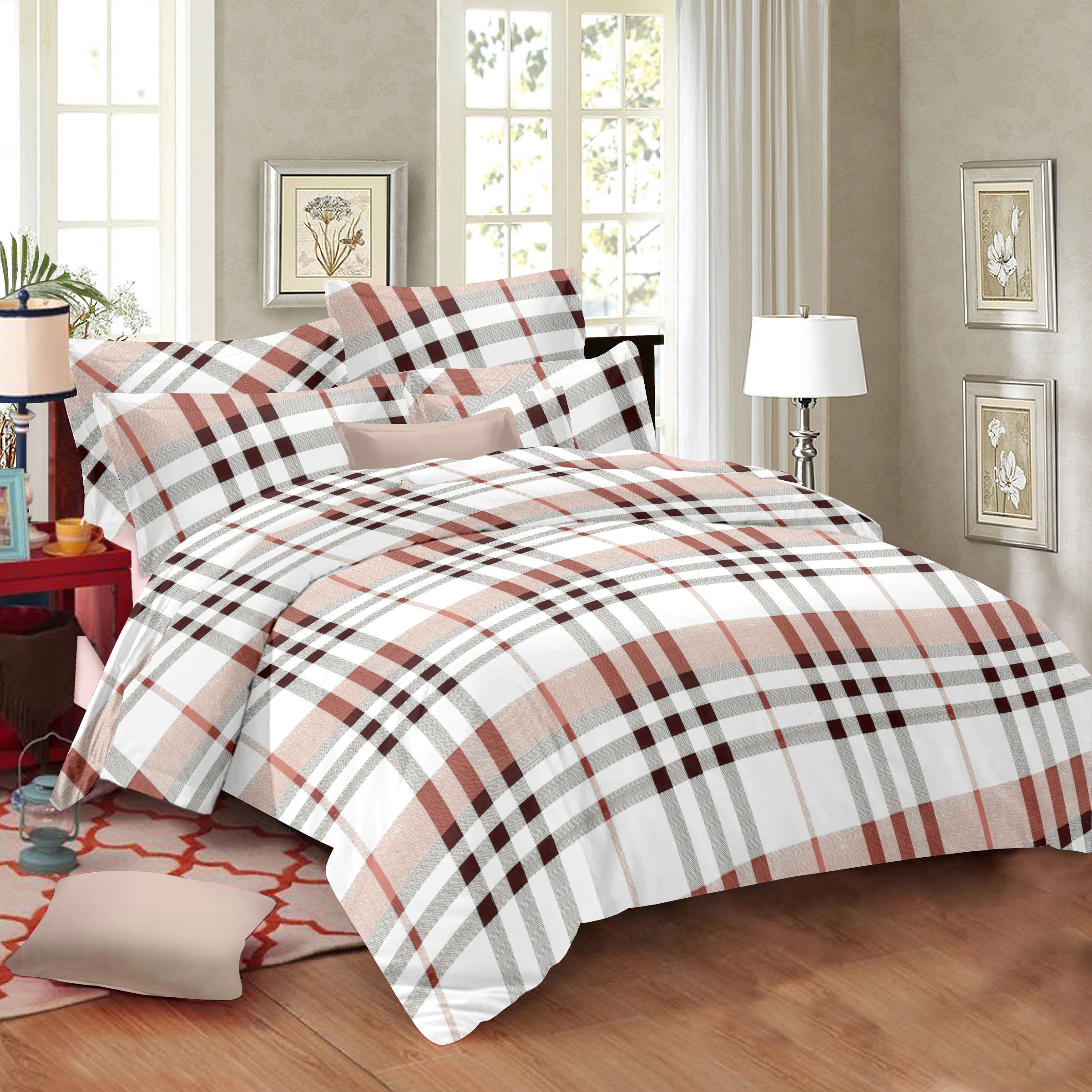 Cotton King Size Bedsheet Set - 144 TC (2.75x2.75m) with 2 Pillow Covers