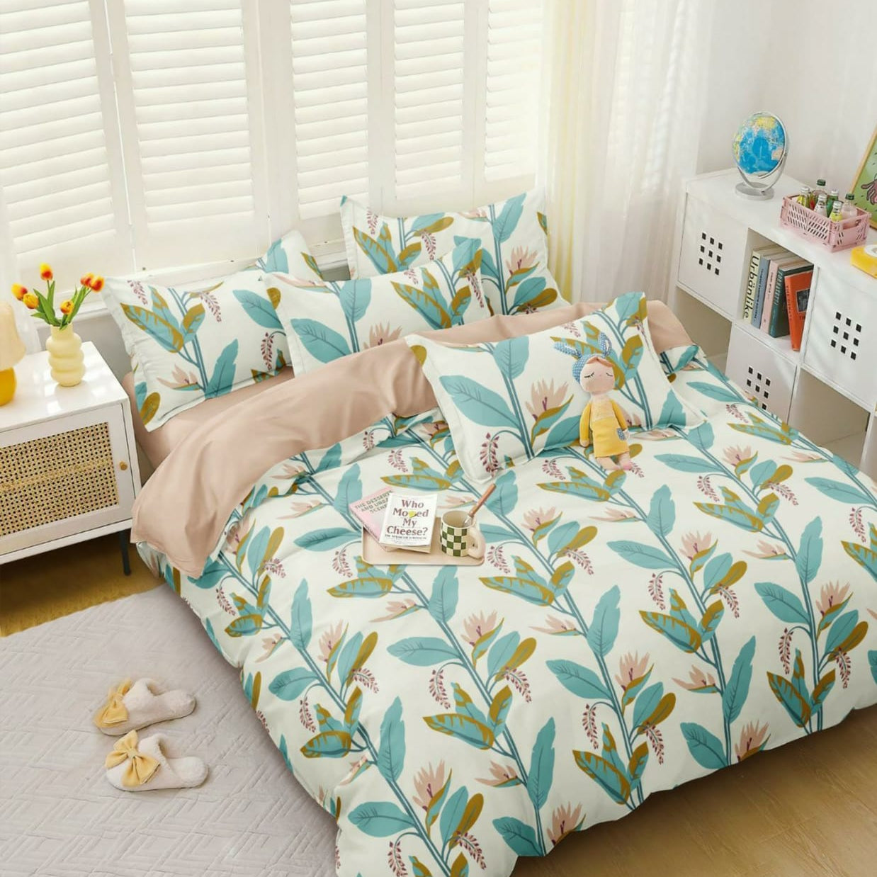Luxury Micro Fabric Comforter Set – 5 Pieces (King Size)