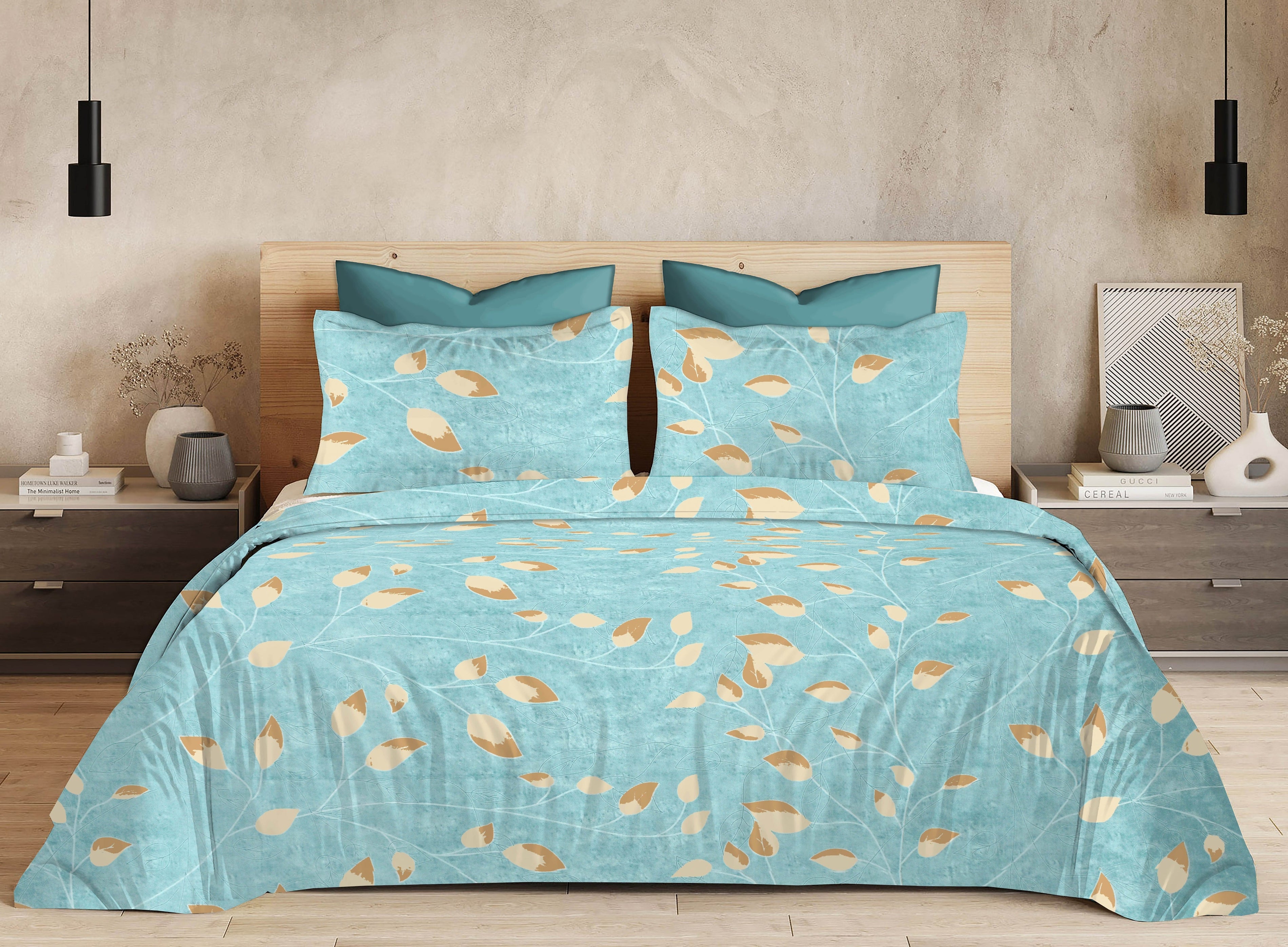Cotton King Size Bedsheet Set - 144 TC (2.75x2.75m) with 2 Pillow Covers