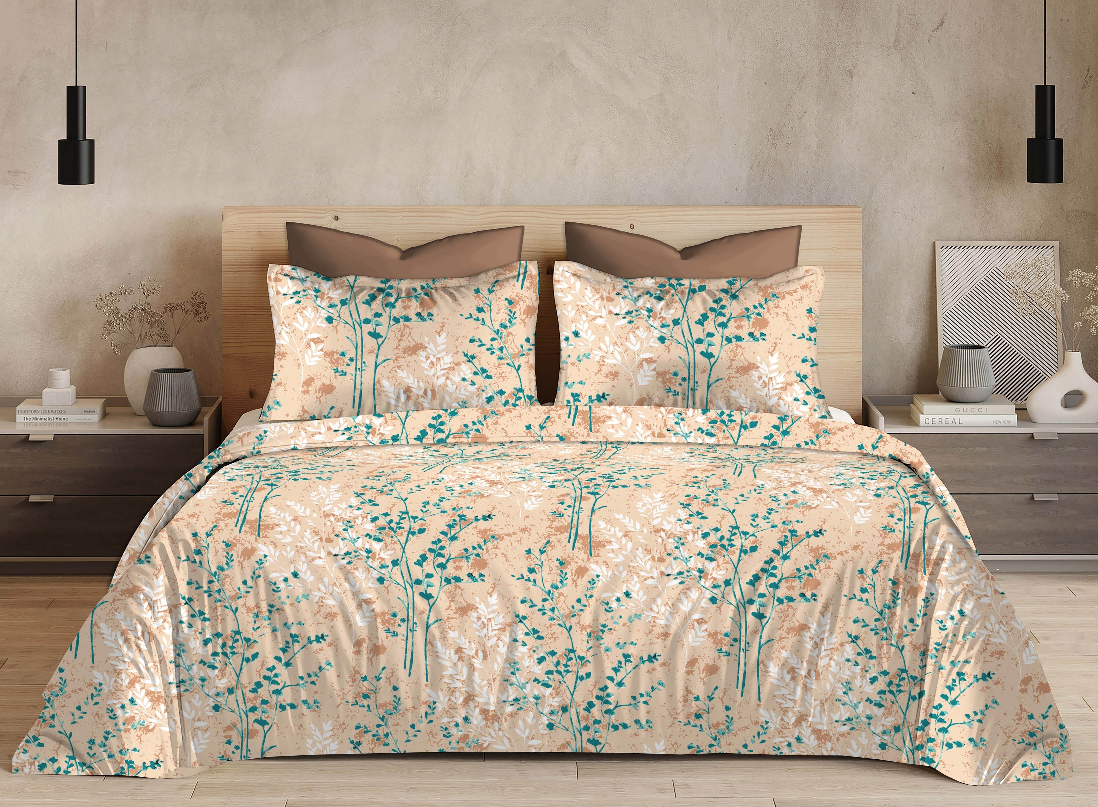 Cotton King Size Bedsheet Set - 144 TC (2.75x2.75m) with 2 Pillow Covers