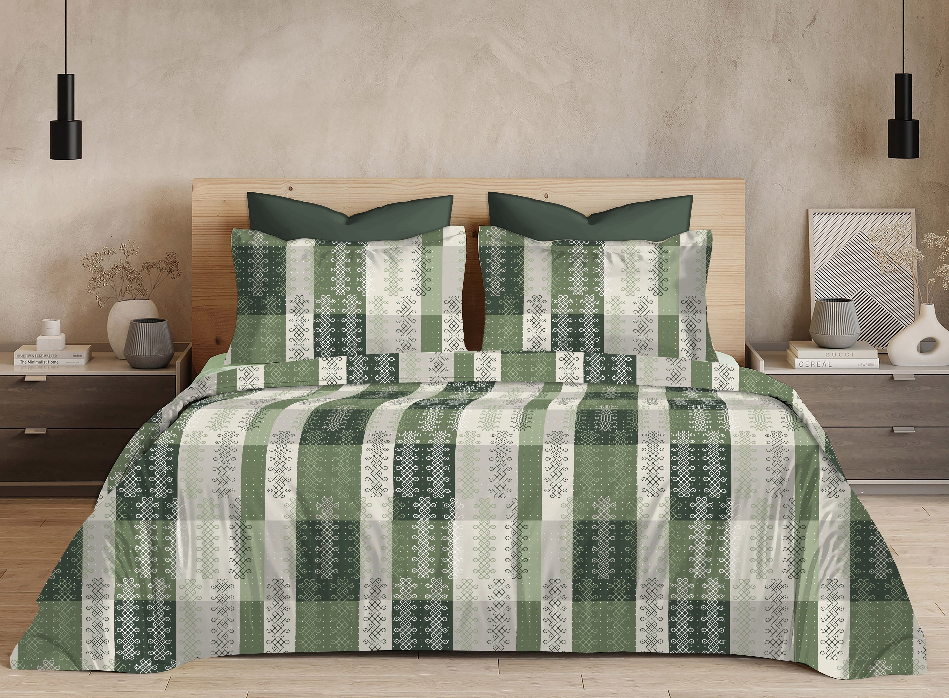 Cotton King Size Bedsheet Set - 144 TC (2.75x2.75m) with 2 Pillow Covers