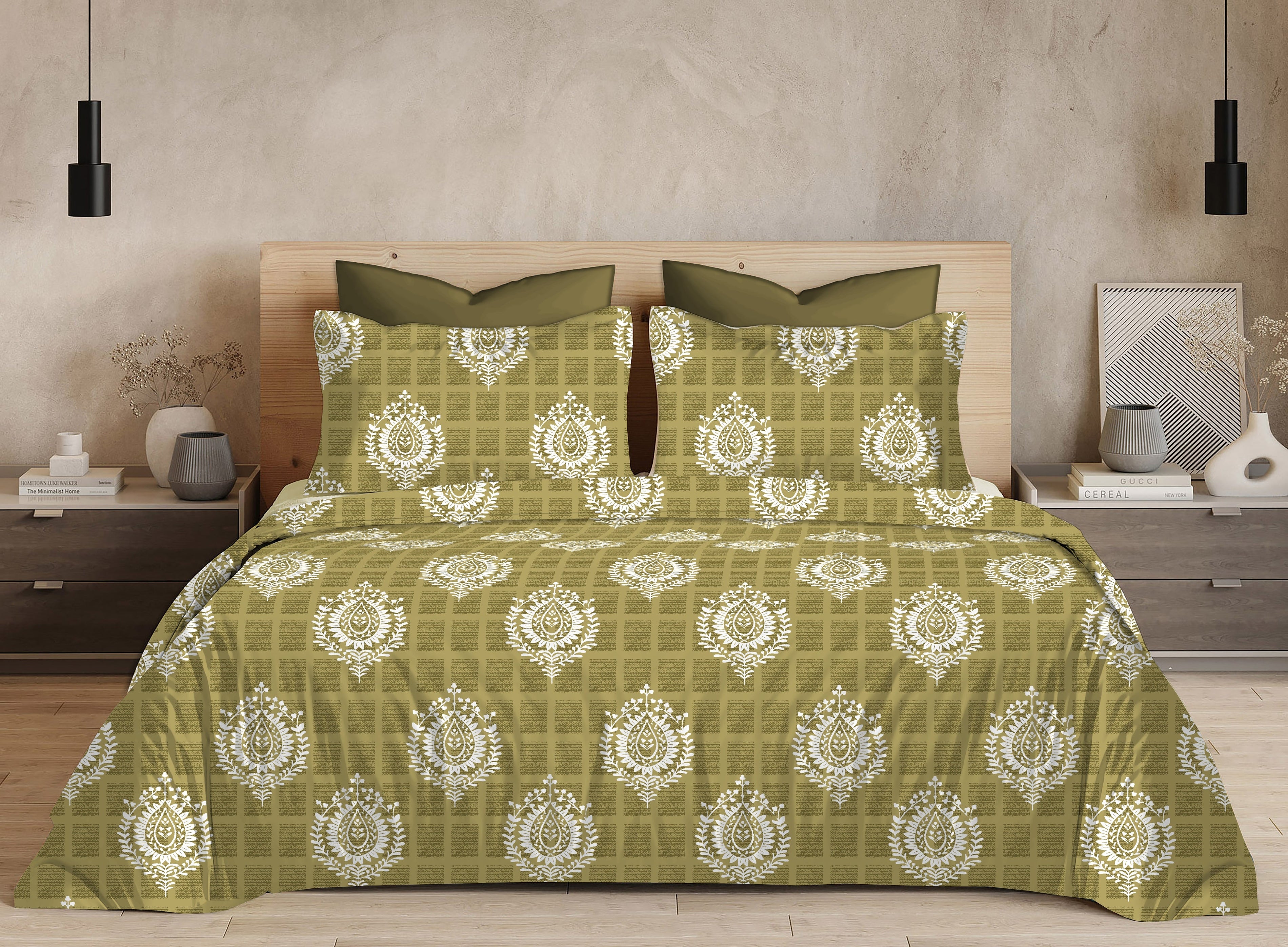 Cotton King Size Bedsheet Set - 144 TC (2.75x2.75m) with 2 Pillow Covers