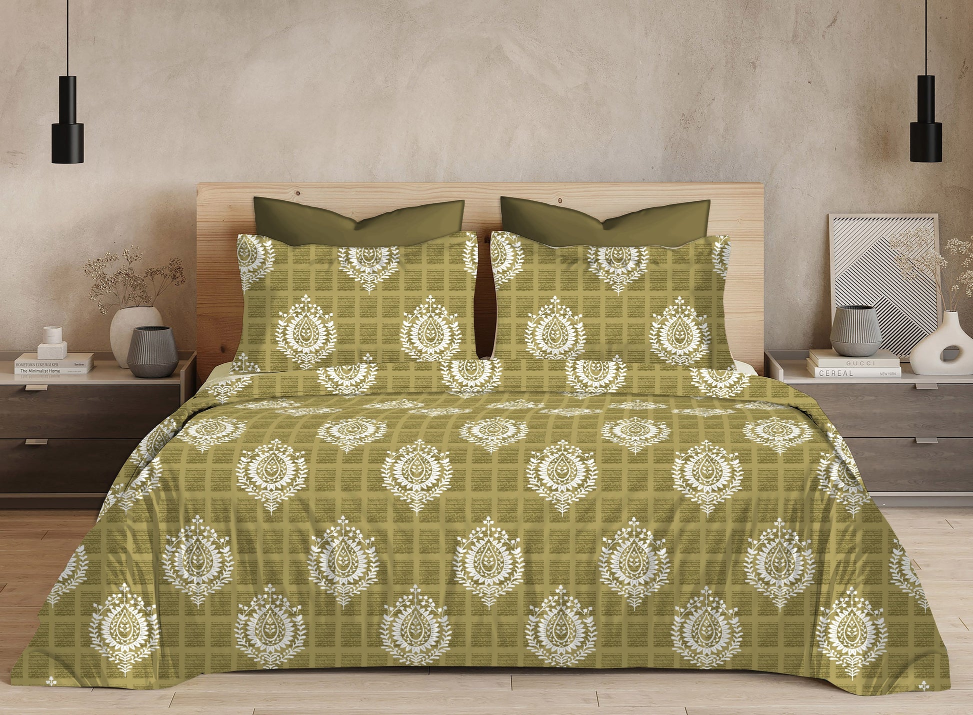 Cotton King Size Bedsheet Set - 144 TC (2.75x2.75m) with 2 Pillow Covers