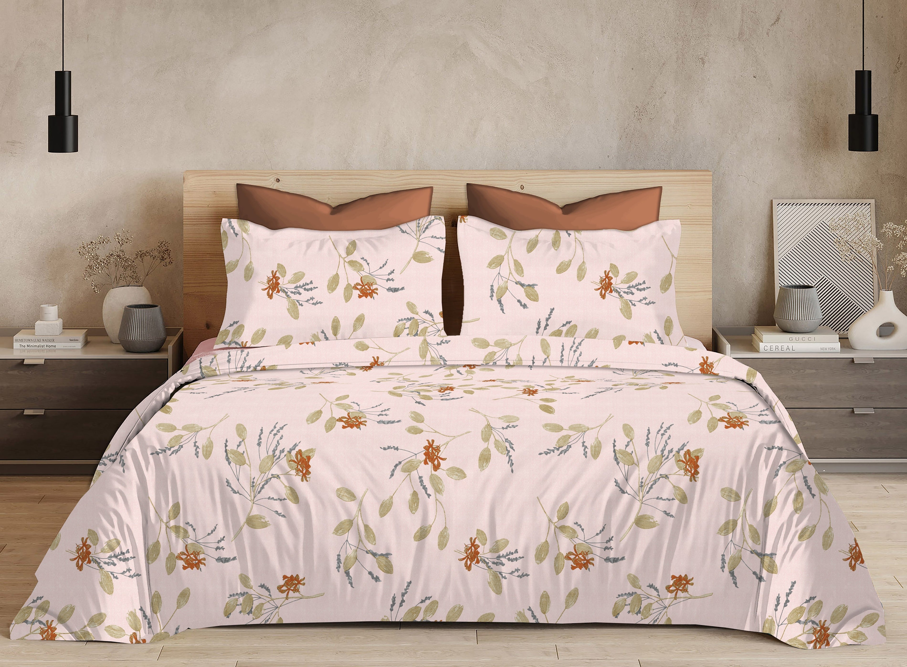 Cotton King Size Bedsheet Set - 144 TC (2.75x2.75m) with 2 Pillow Covers