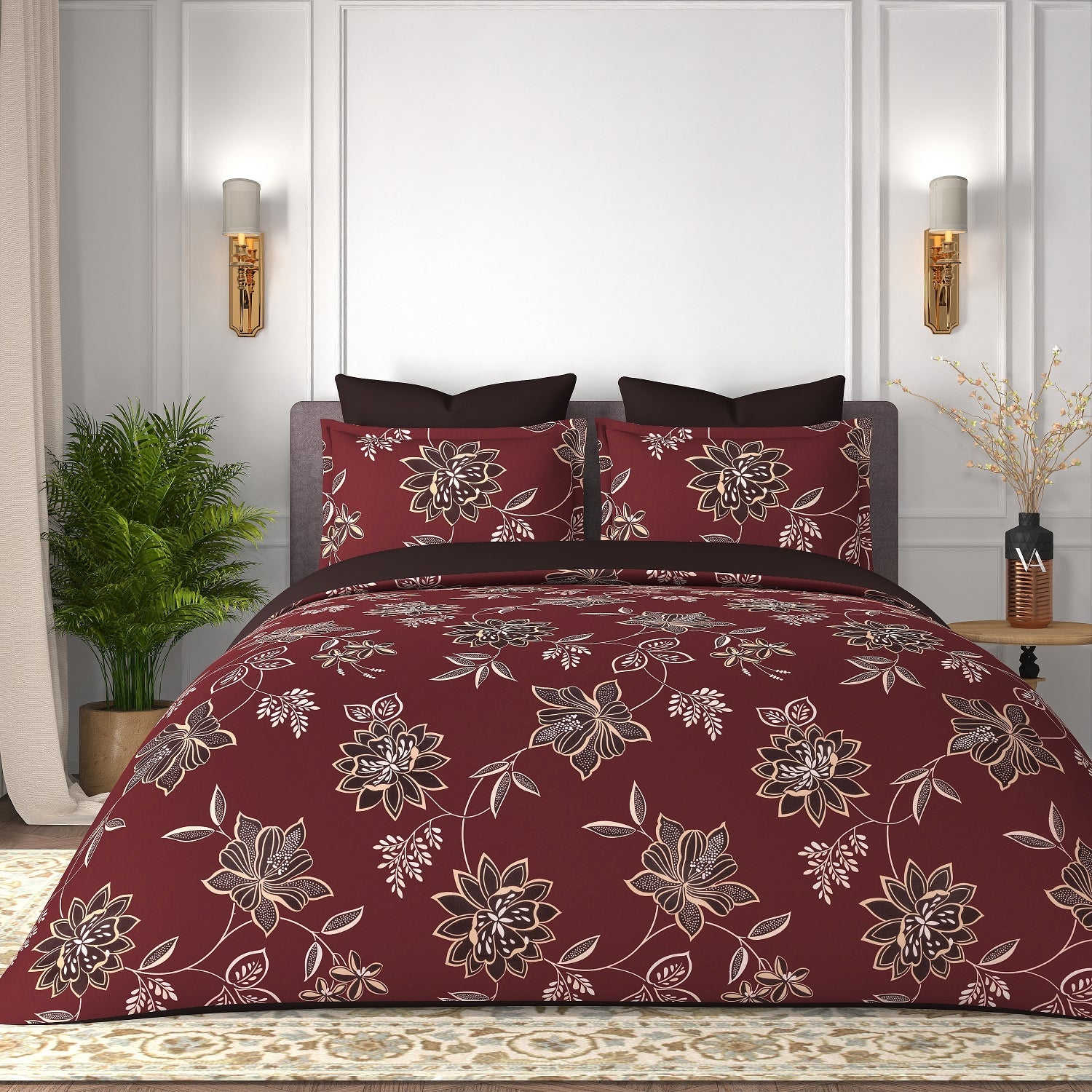 Cotton King Size Bedsheet Set - 180 TC (2.75 x 2.75m) with 2 Pillow Covers