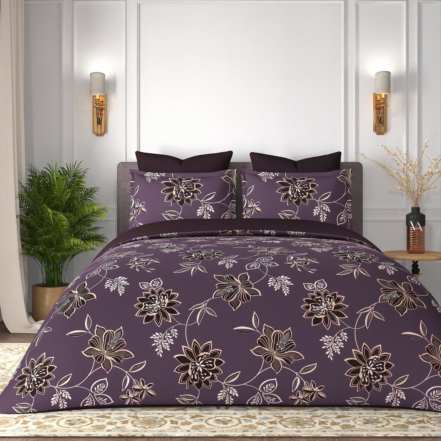 Cotton King Size Bedsheet Set - 180 TC (2.75 x 2.75m) with 2 Pillow Covers