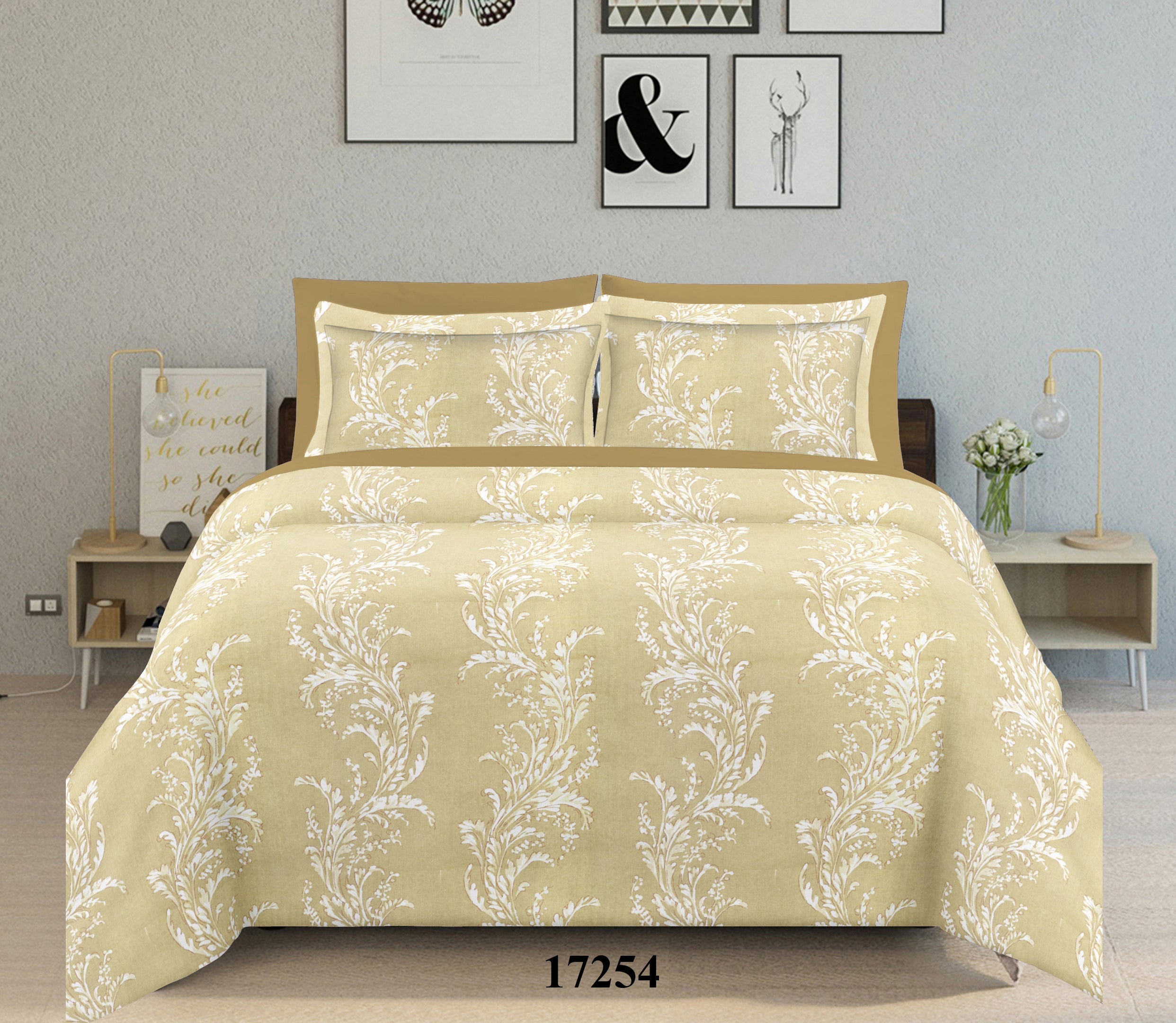 Cotton King Size Bedsheet Set - 144 TC (2.75x2.75m) with 2 Pillow Covers