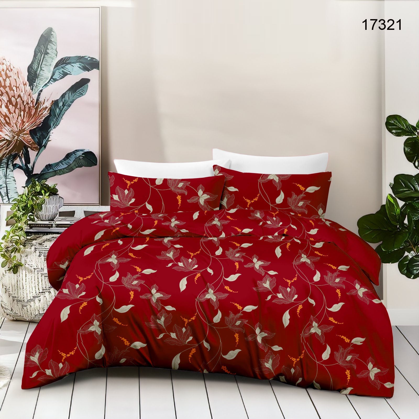 Cotton King Size Bedsheet Set - 180 TC (2.75 x 2.75m) with 2 Pillow Covers