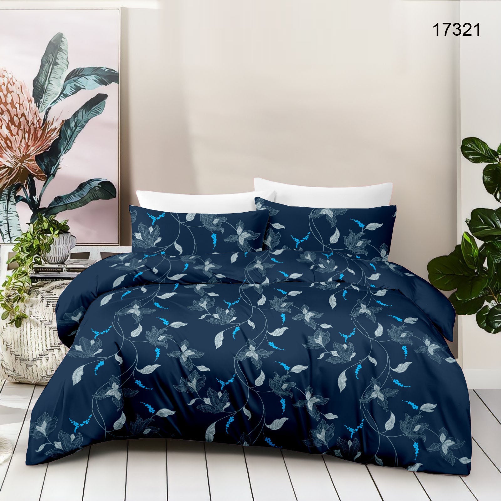 Cotton King Size Bedsheet Set - 180 TC (2.75 x 2.75m) with 2 Pillow Covers