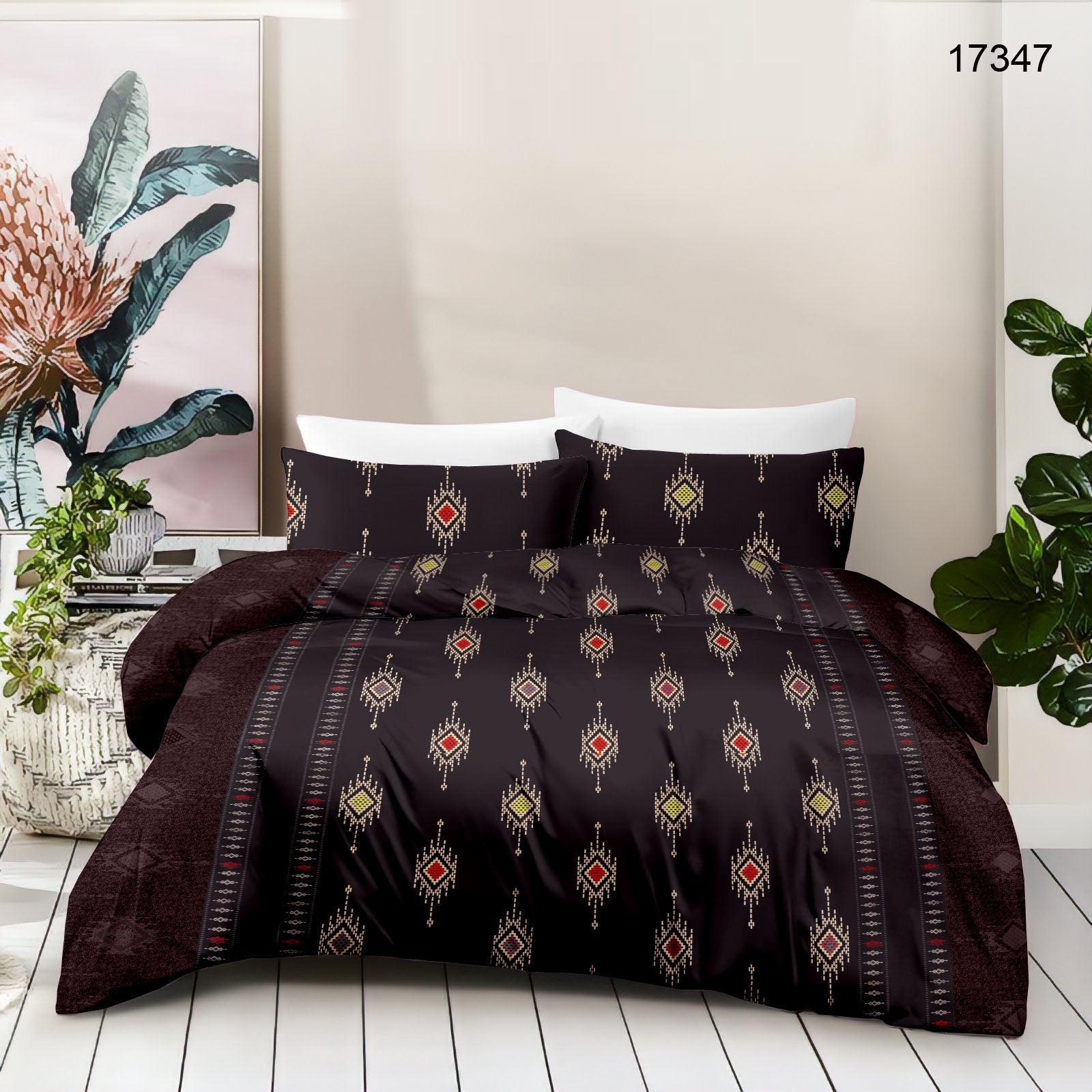 Cotton King Size Bedsheet Set - 180 TC (2.75 x 2.75m) with 2 Pillow Covers