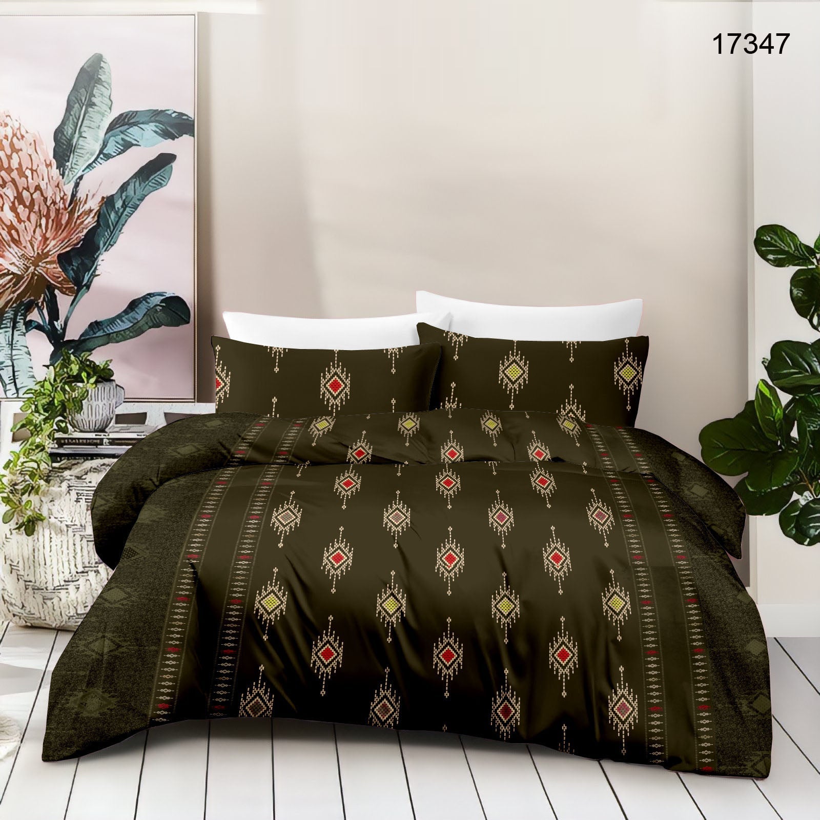 Cotton King Size Bedsheet Set - 180 TC (2.75 x 2.75m) with 2 Pillow Covers