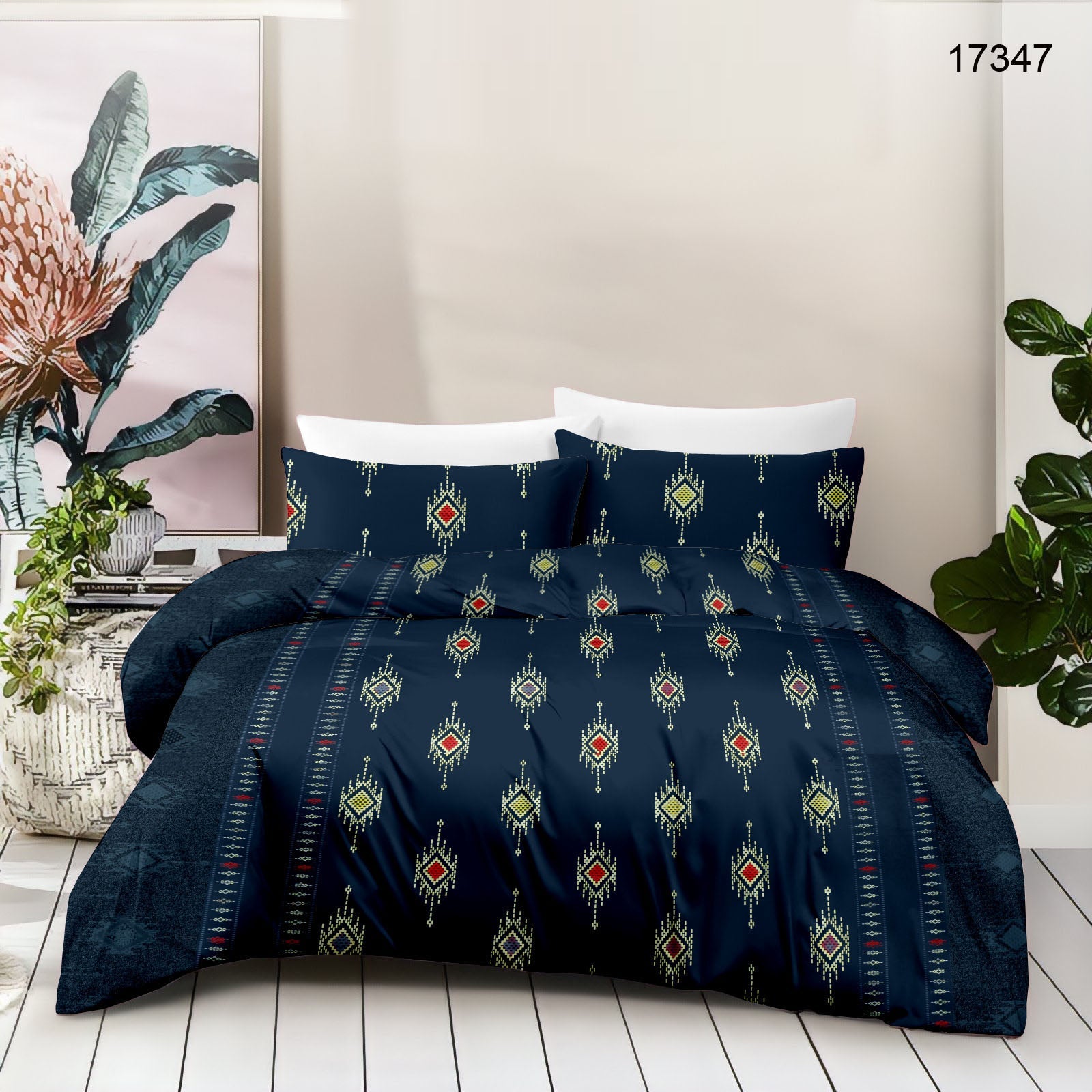Cotton King Size Bedsheet Set - 180 TC (2.75 x 2.75m) with 2 Pillow Covers