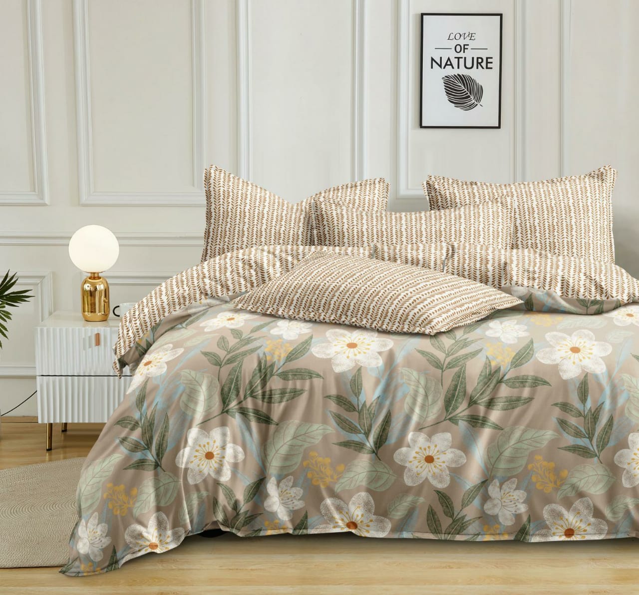 Luxury Micro Fabric Comforter Set – 5 Pieces (King Size)