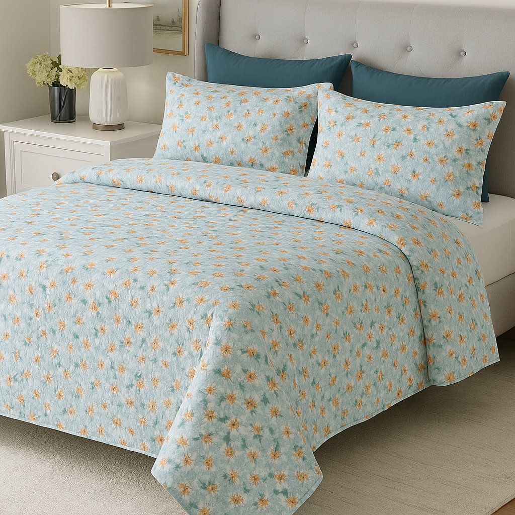 Premium Cotton 180TC King Size Bedsheet with 2 Pillow Covers – 2.75m x 2.75m
